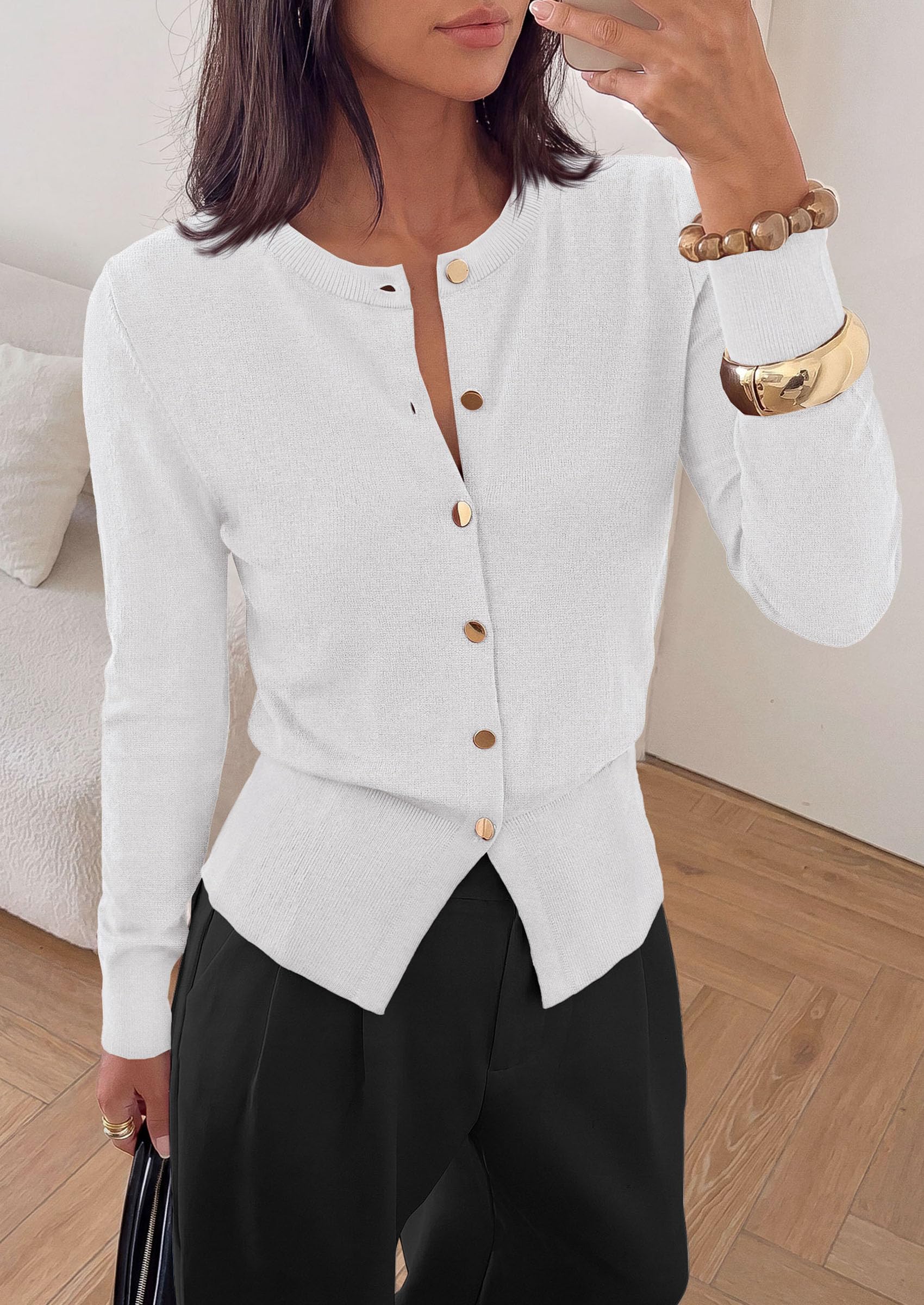 Womens Fall Fashion Knit Cardigan Sweaters Cinched Waist Tops