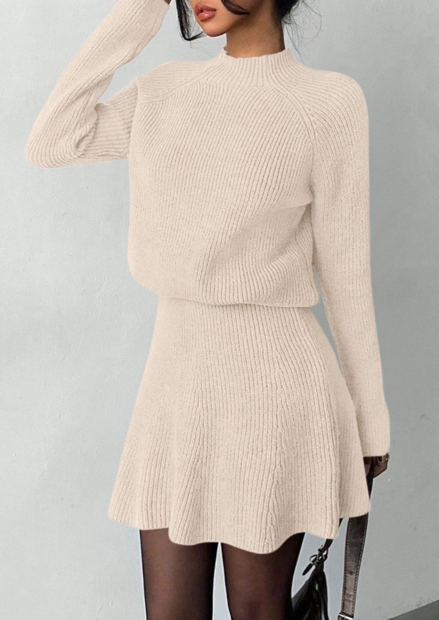 Women's Fall 2 Piece Outfits Matching Sweater Skirt Sets