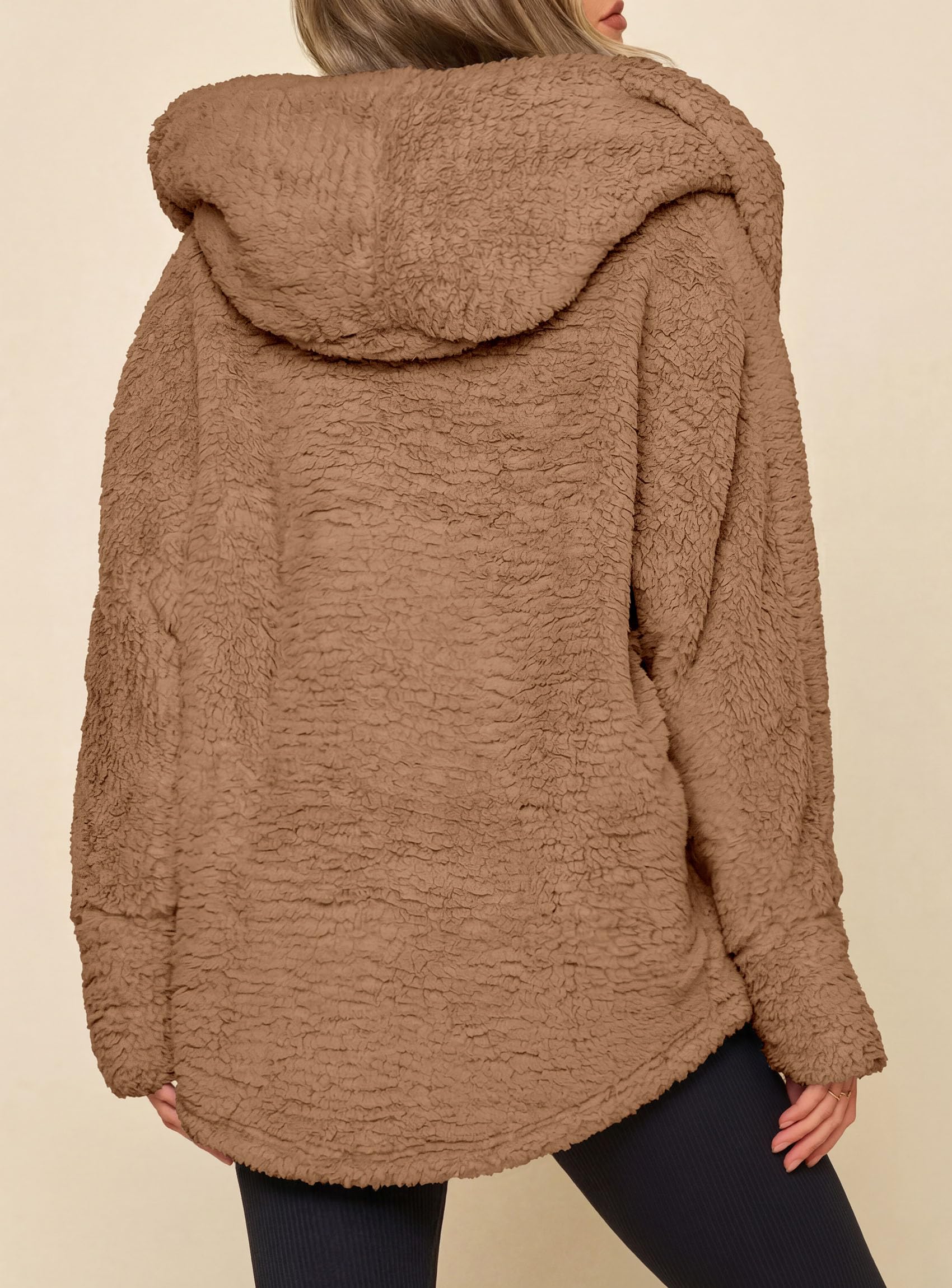 Women's Winter Warm Coats Hooded Faux Fur Sherpa Jacket