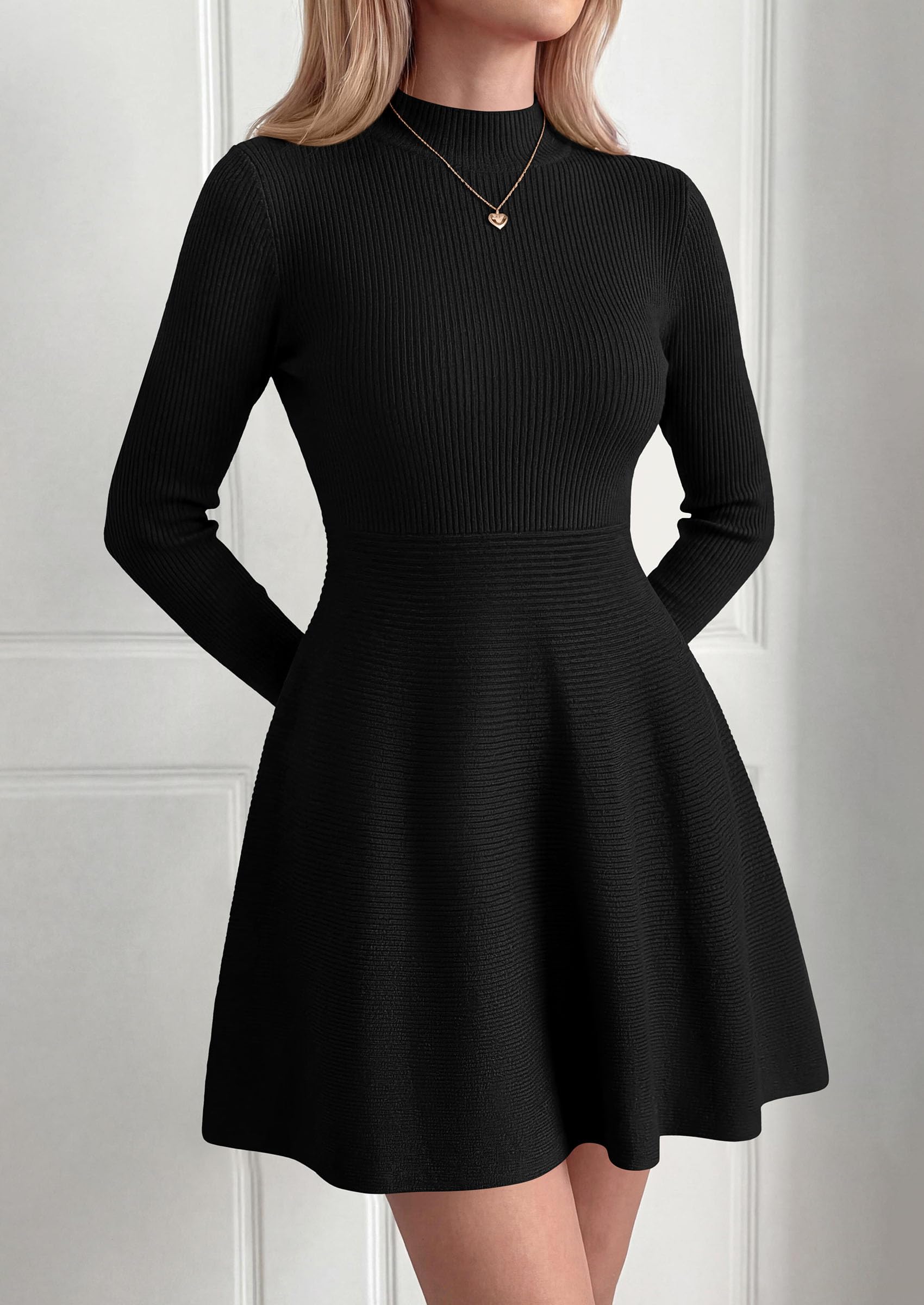 Women's Knit A Line Short Sweater Dress for Fall Wedding Guest