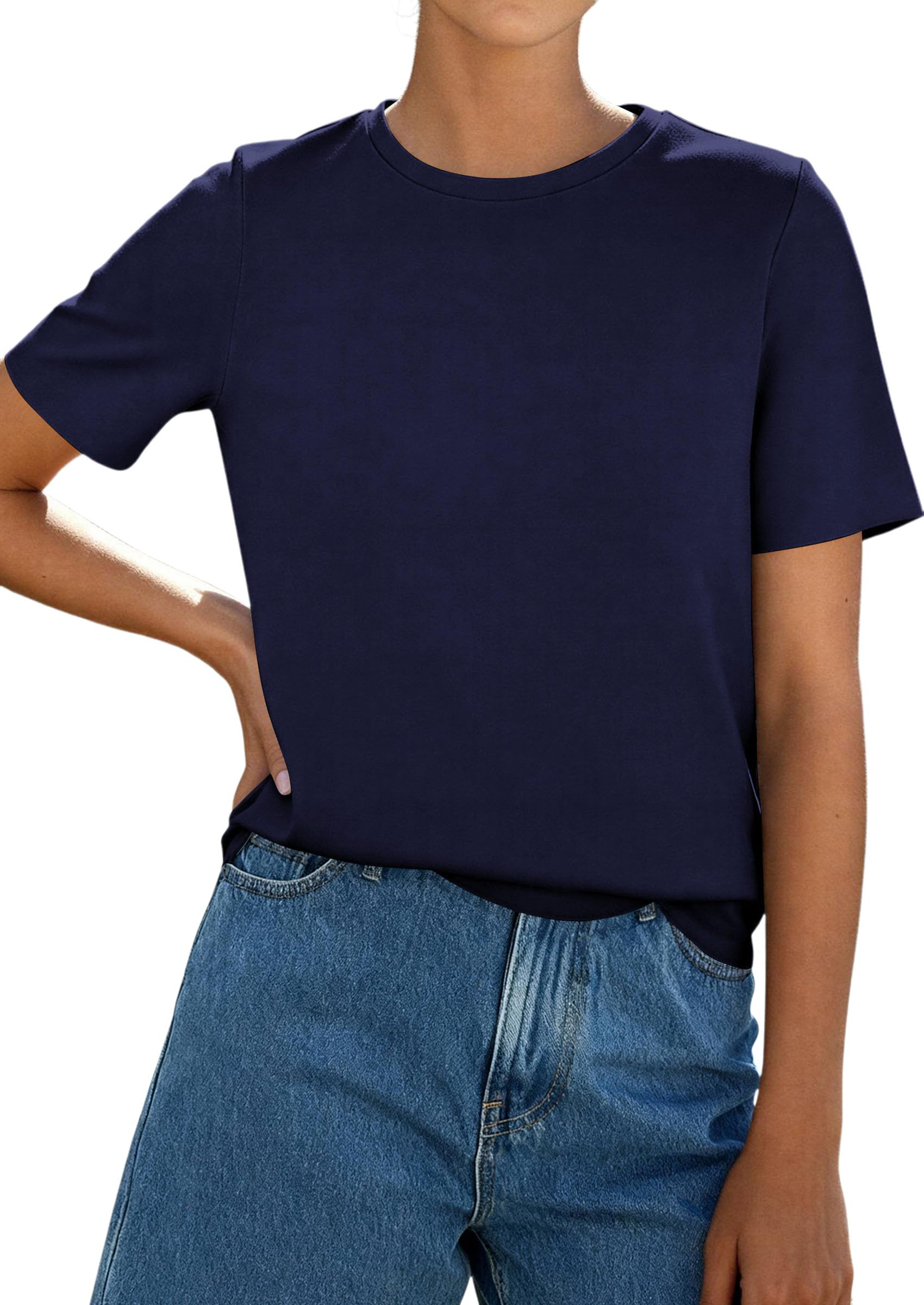Women's Short Sleeve Cotton Tops Summer Casual T-Shirt 2026