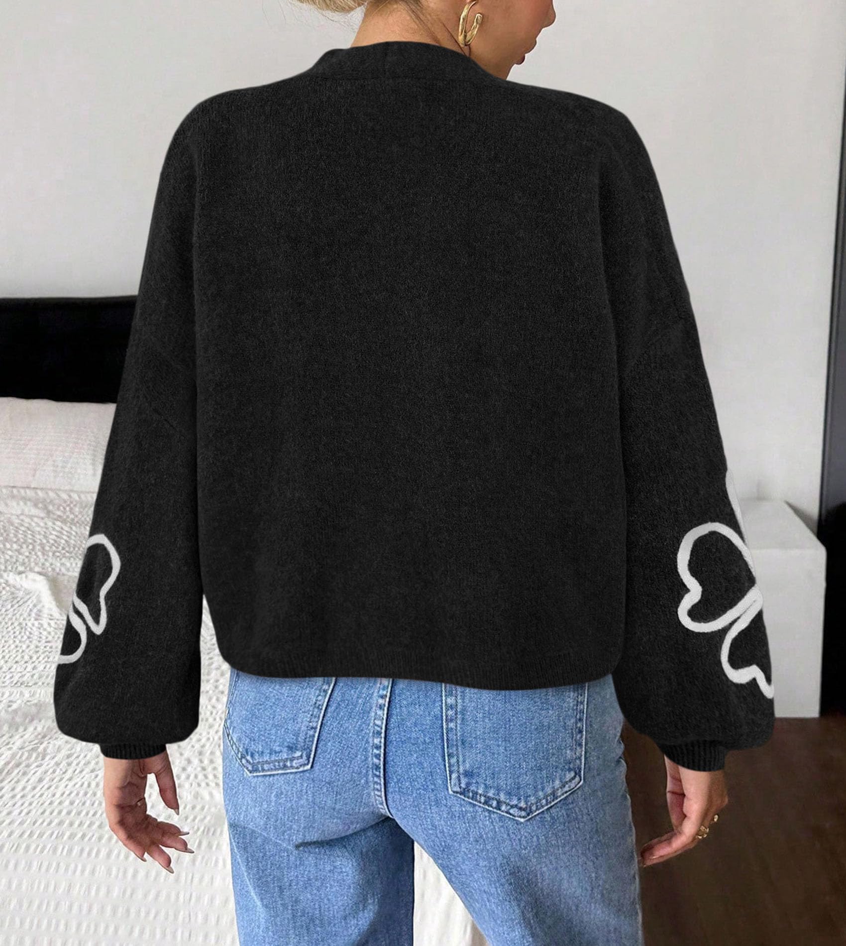 Women's Floral Oversized Cardigan Sweaters Trendy Fall Outfits