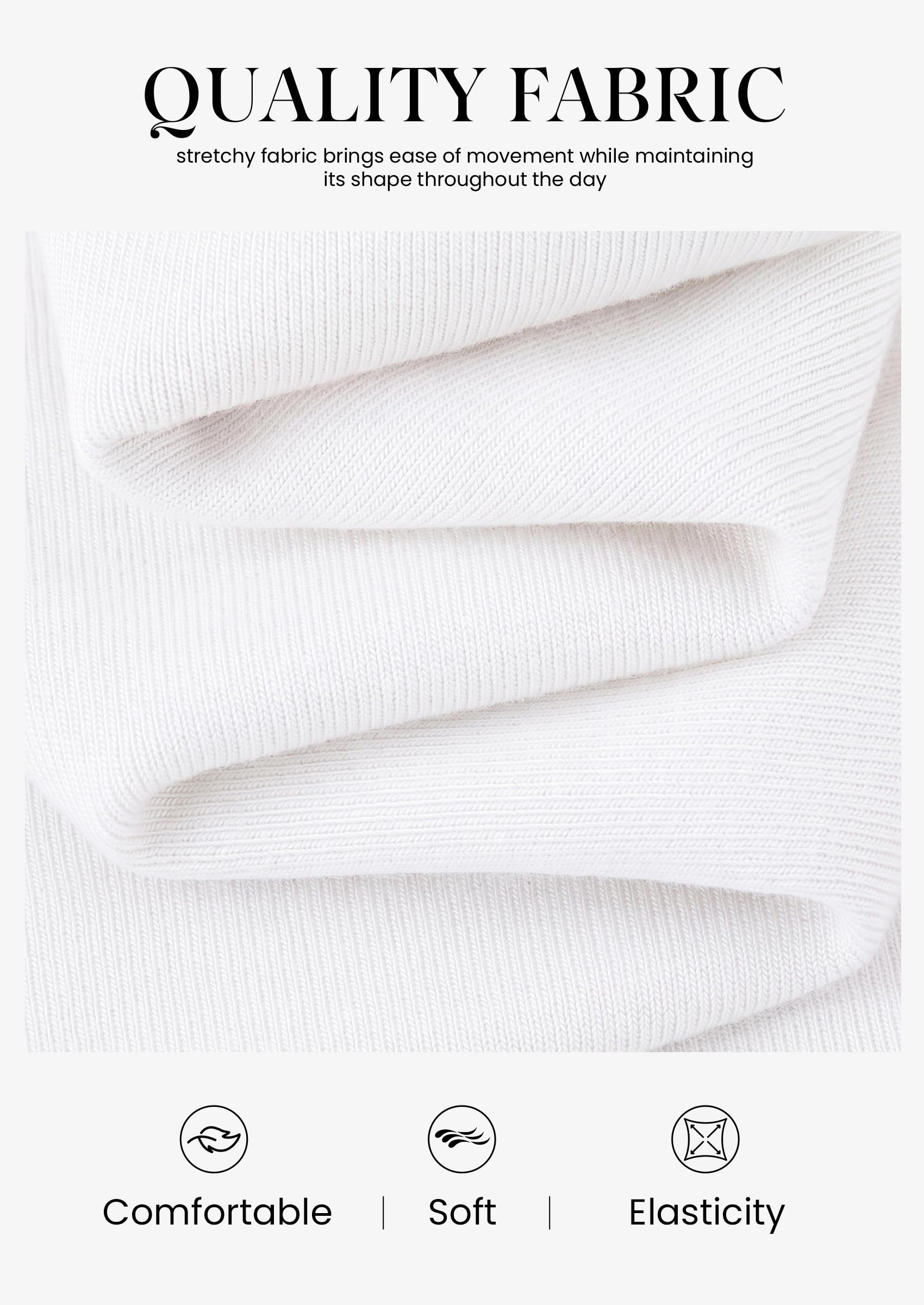 Women's V Neck Long Sleeve Bodysuits Tops (White,M)