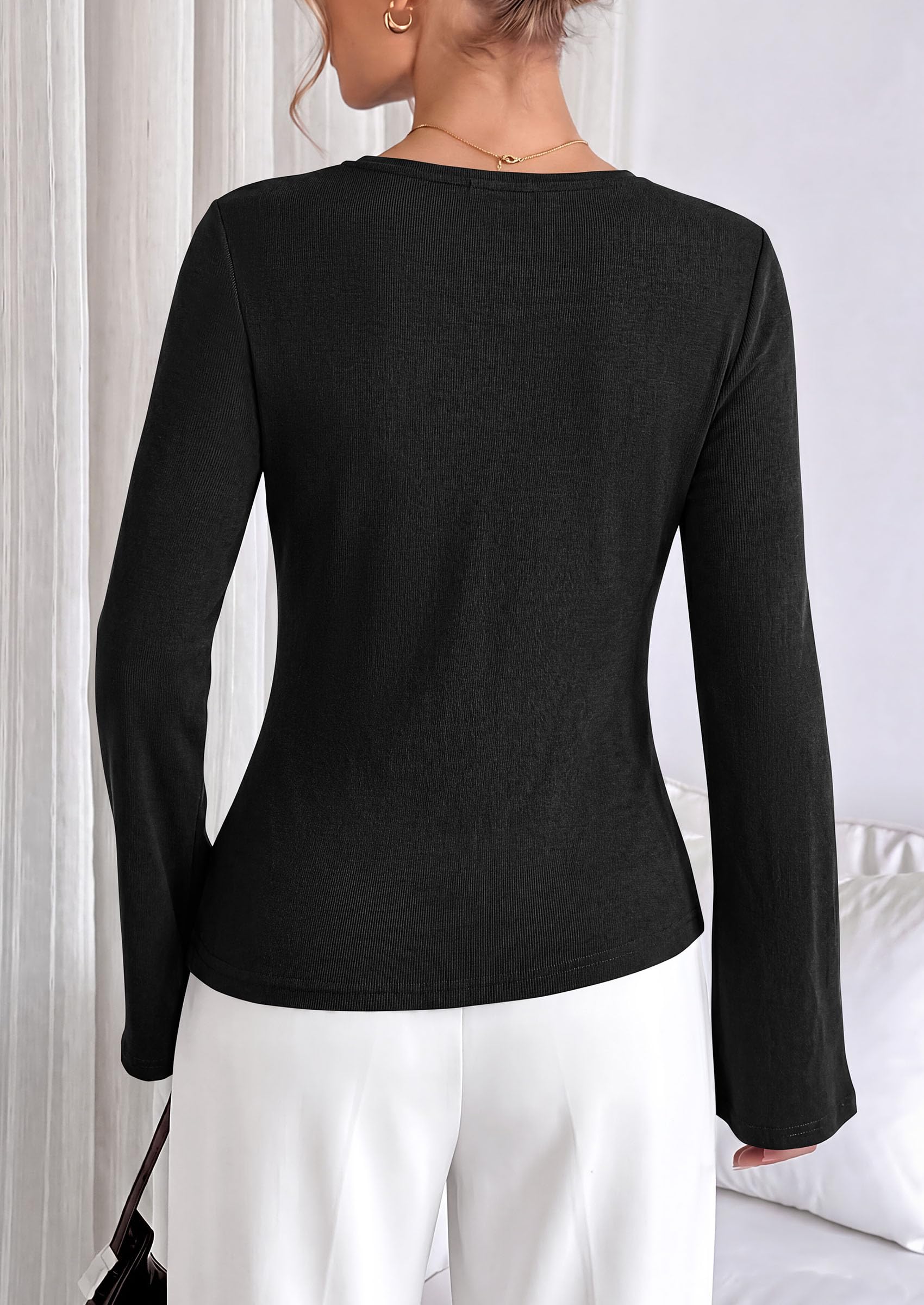 Asymmetrical Tops for Women Fall Business Casual Peplum Top