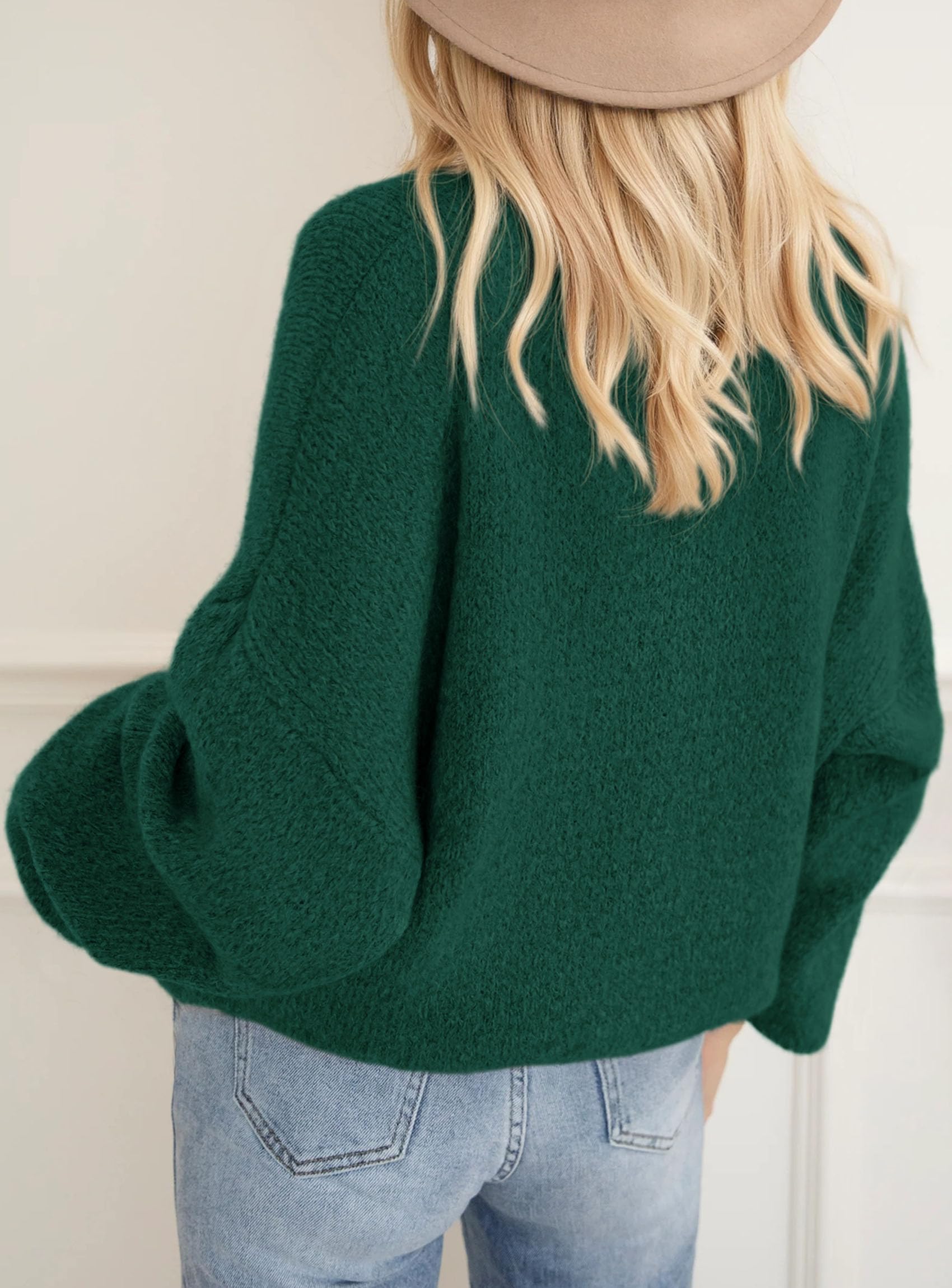 Women's Fall Oversized Holiday Sweaters (Dark Green,S)