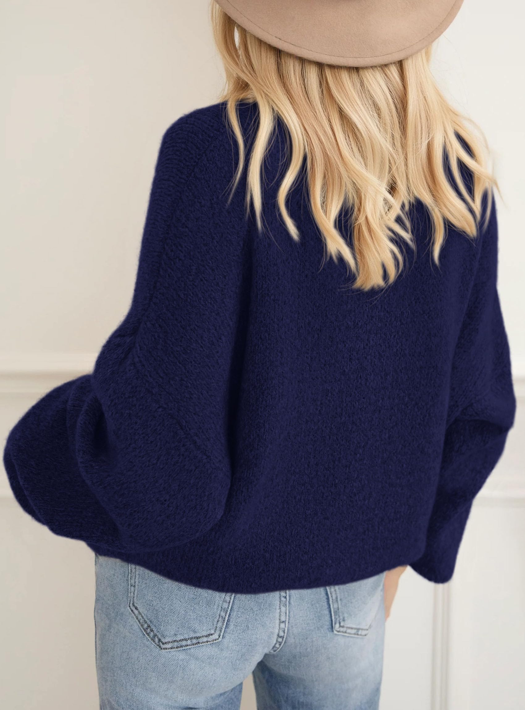Women's Fall Oversized Holiday Sweaters (Navy Blue,S)