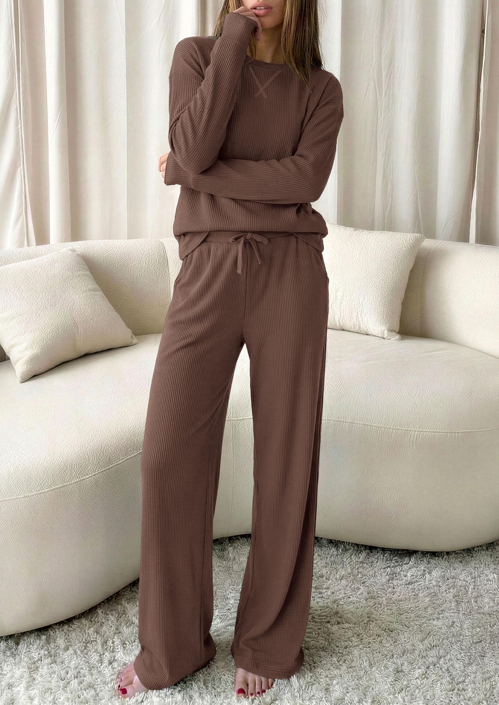 Women Matching Lounge Sets Fall 2 Piece Airport Travel Outfit