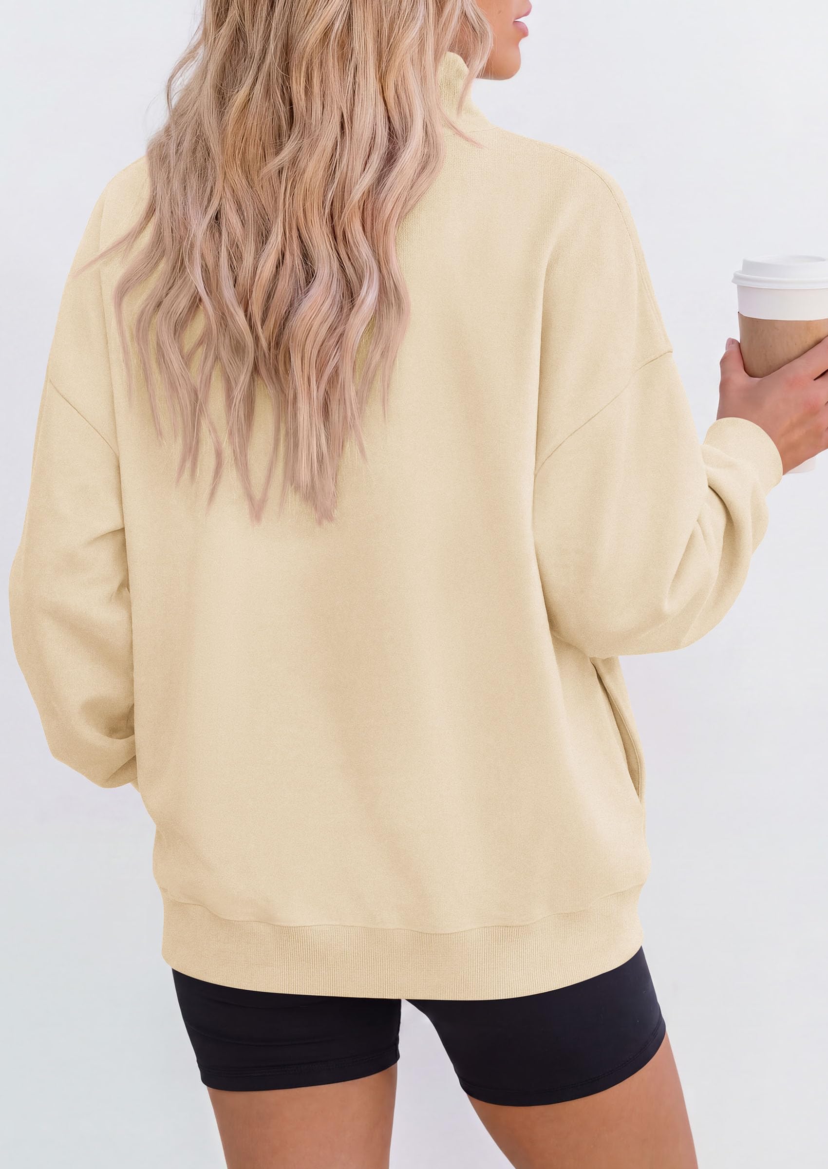 Womens Mock Neck Sweatshirt Oversized Pullover Fall Outfits
