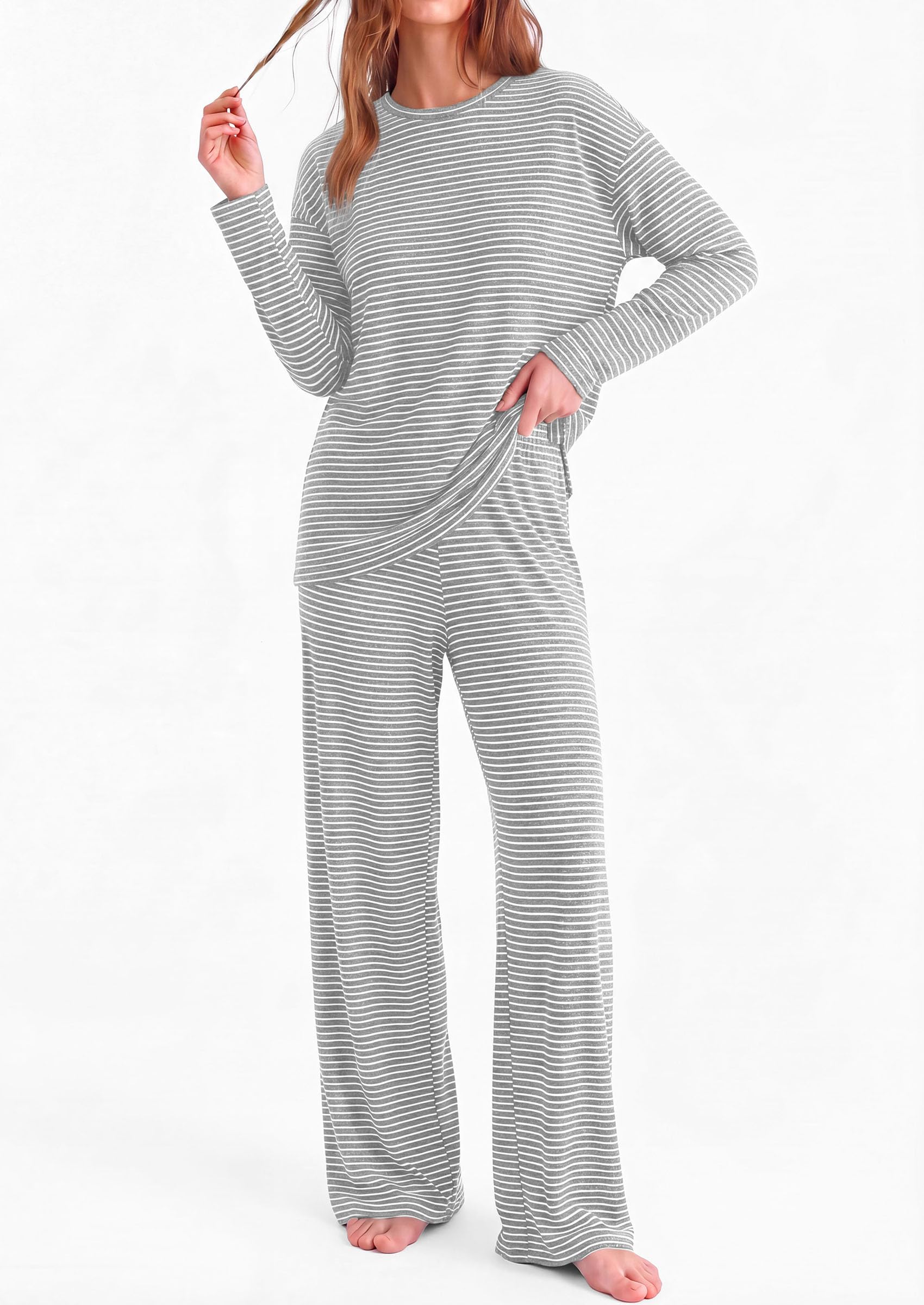 Lounge Sets for Women Fall Striped Matching Comfy Pajama Sets