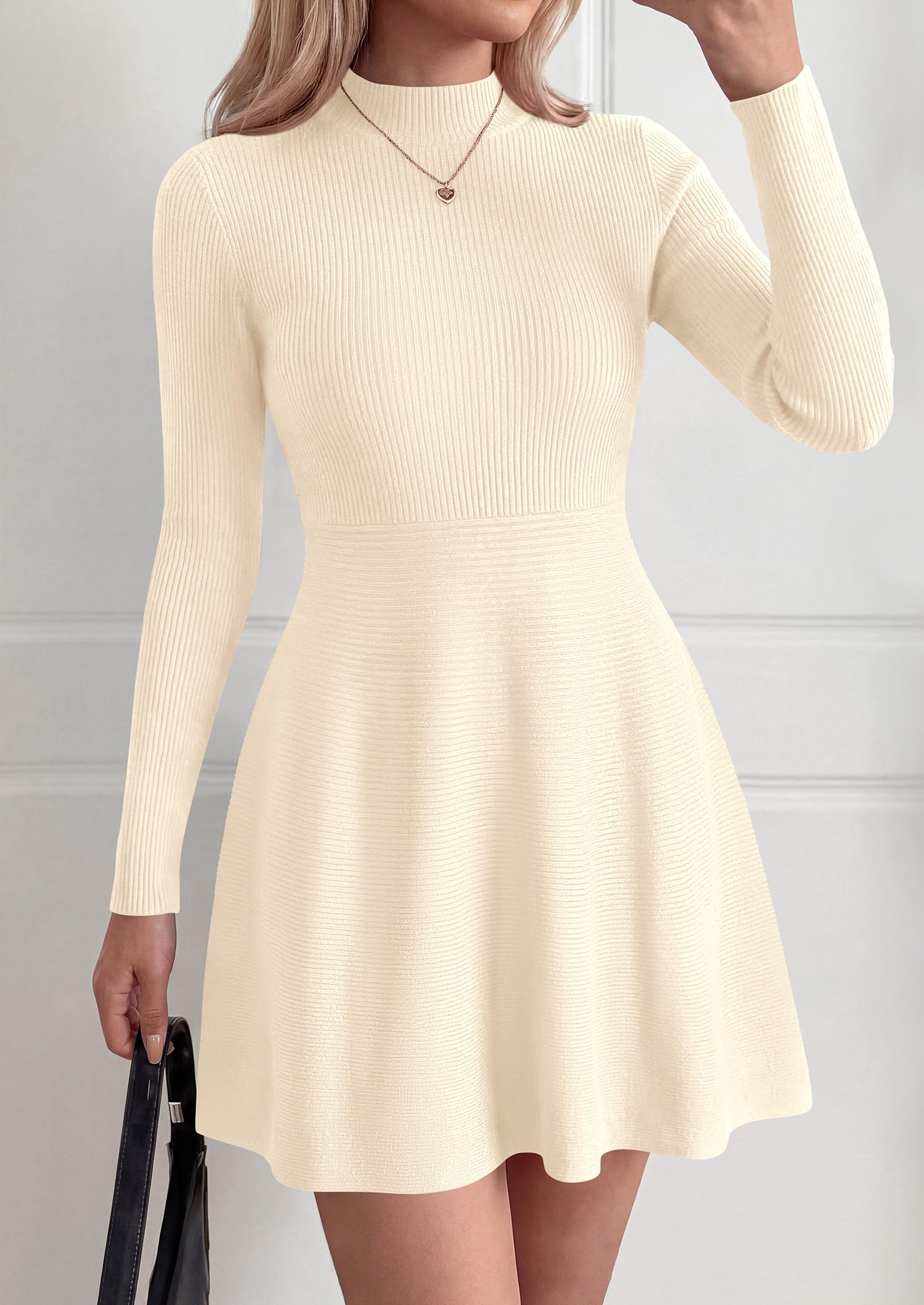 Women's Knit A Line Short Sweater Dress for Fall Wedding Guest