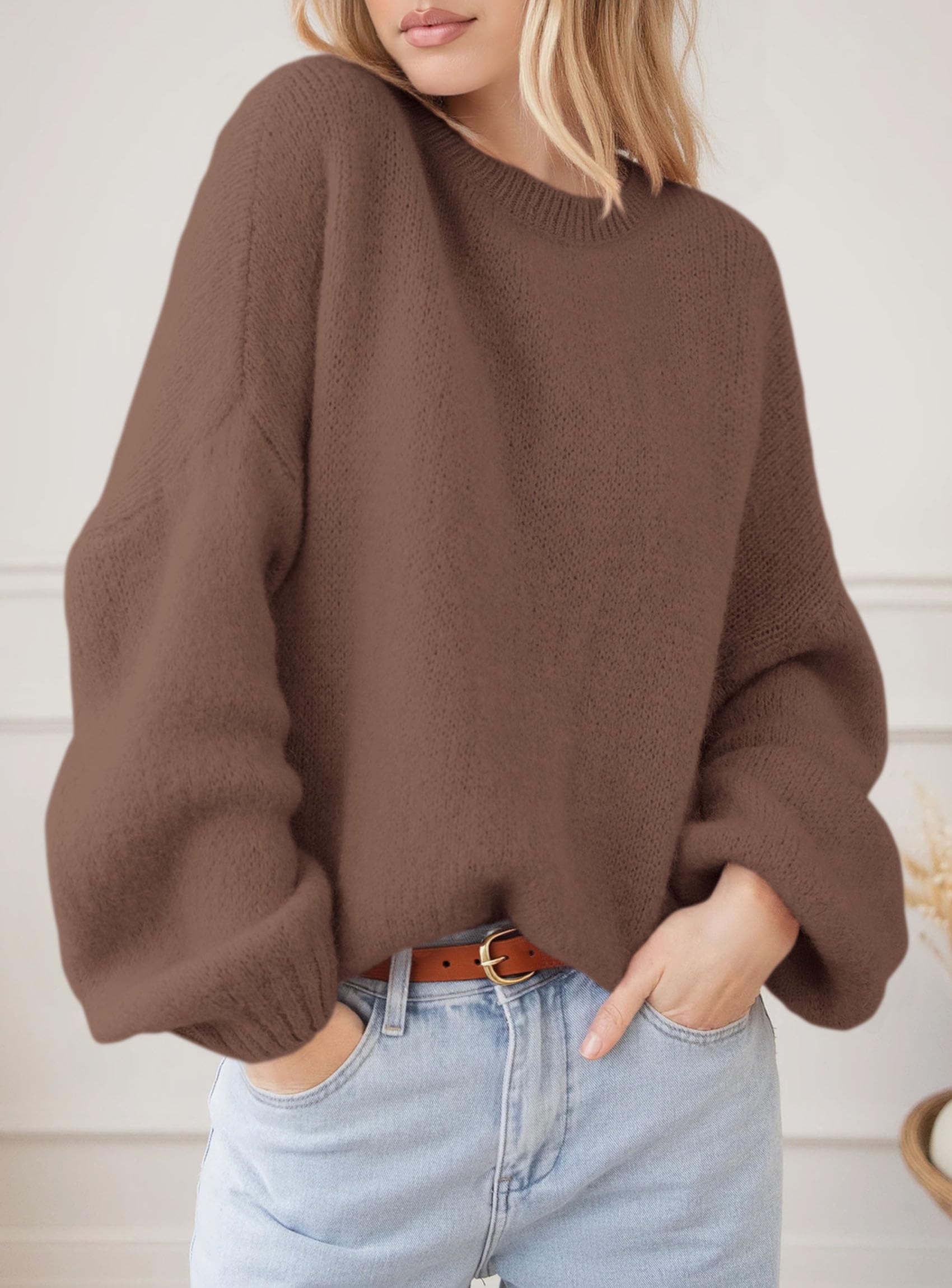 Women's Fall Oversized Holiday Sweaters (Brown,S)