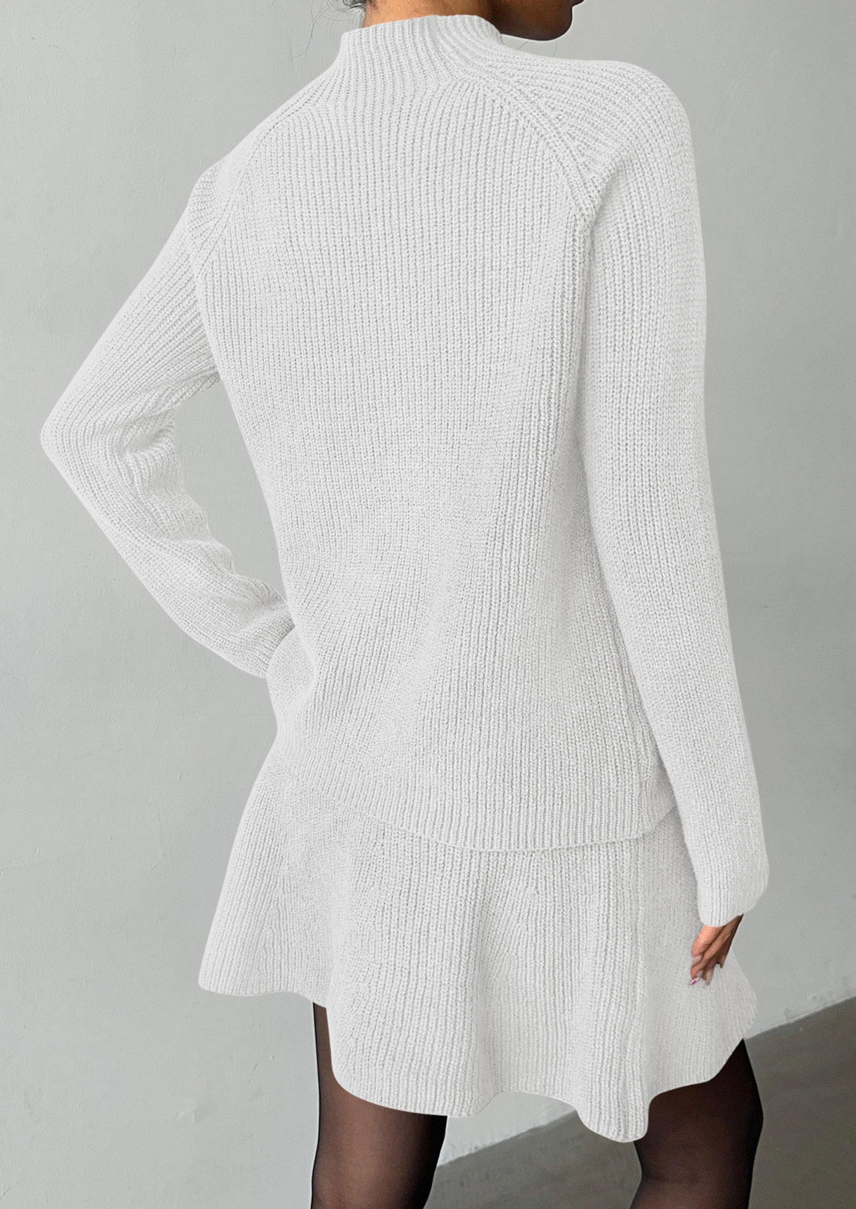 Women's Fall 2 Piece Outfits Matching Sweater Skirt Sets