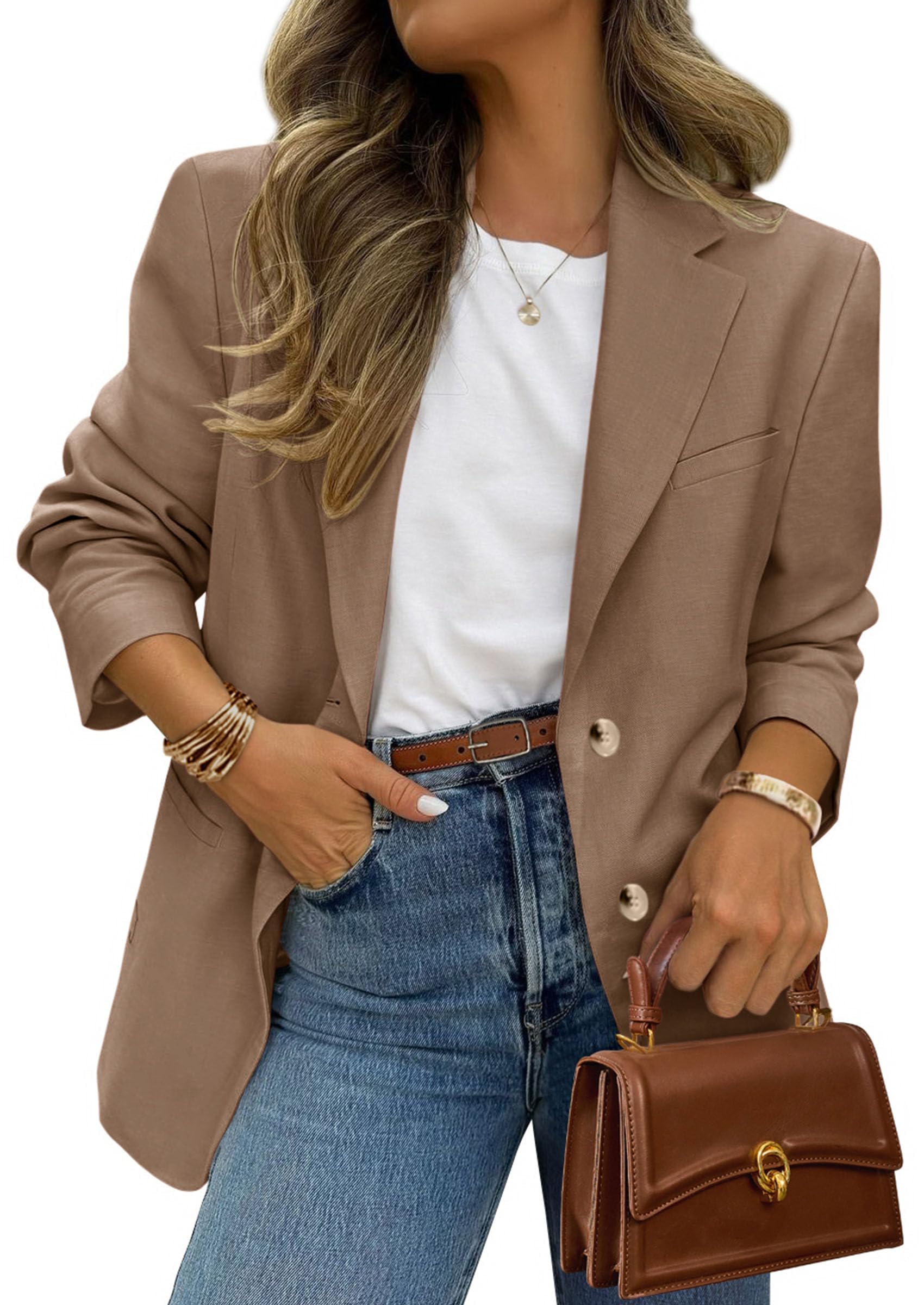 2026 Blazers for Women Business Casual,Brown,XS