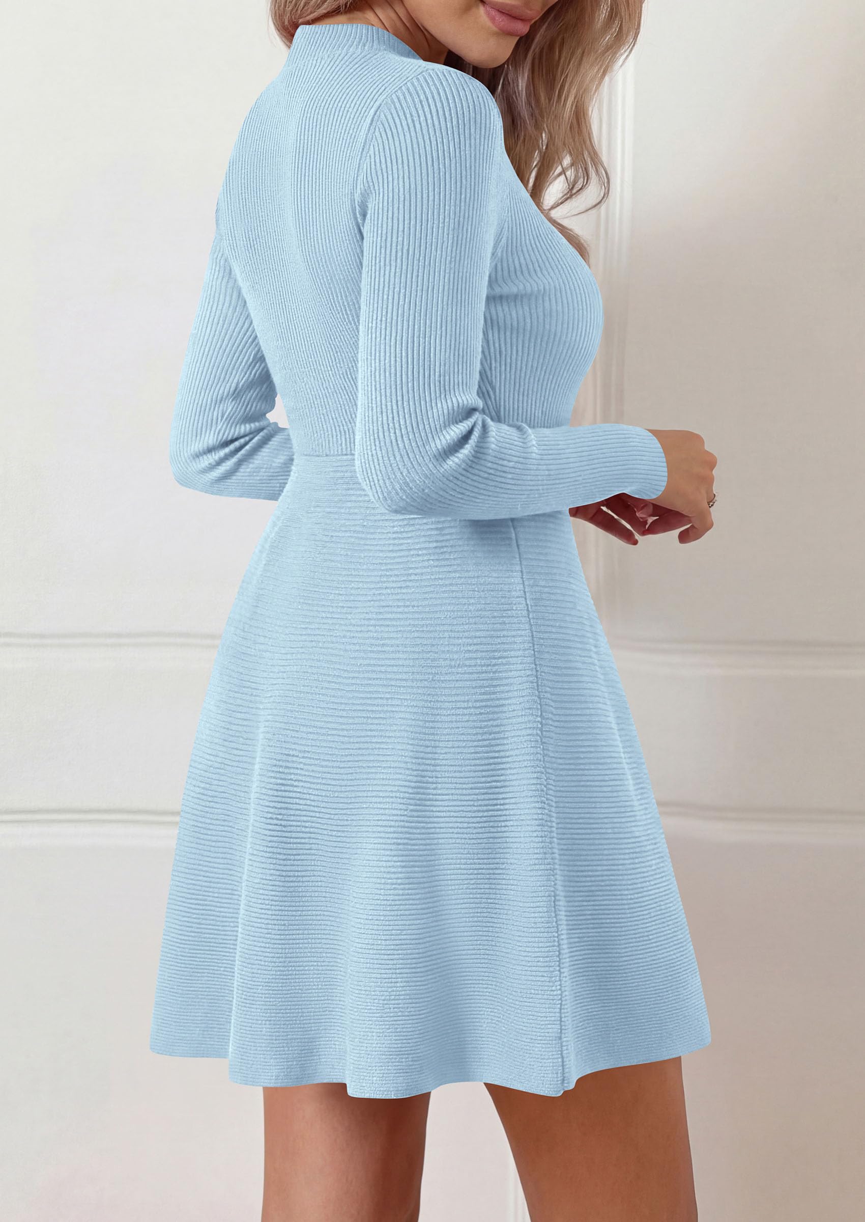 Women's Knit A Line Short Sweater Dress for Fall Wedding Guest