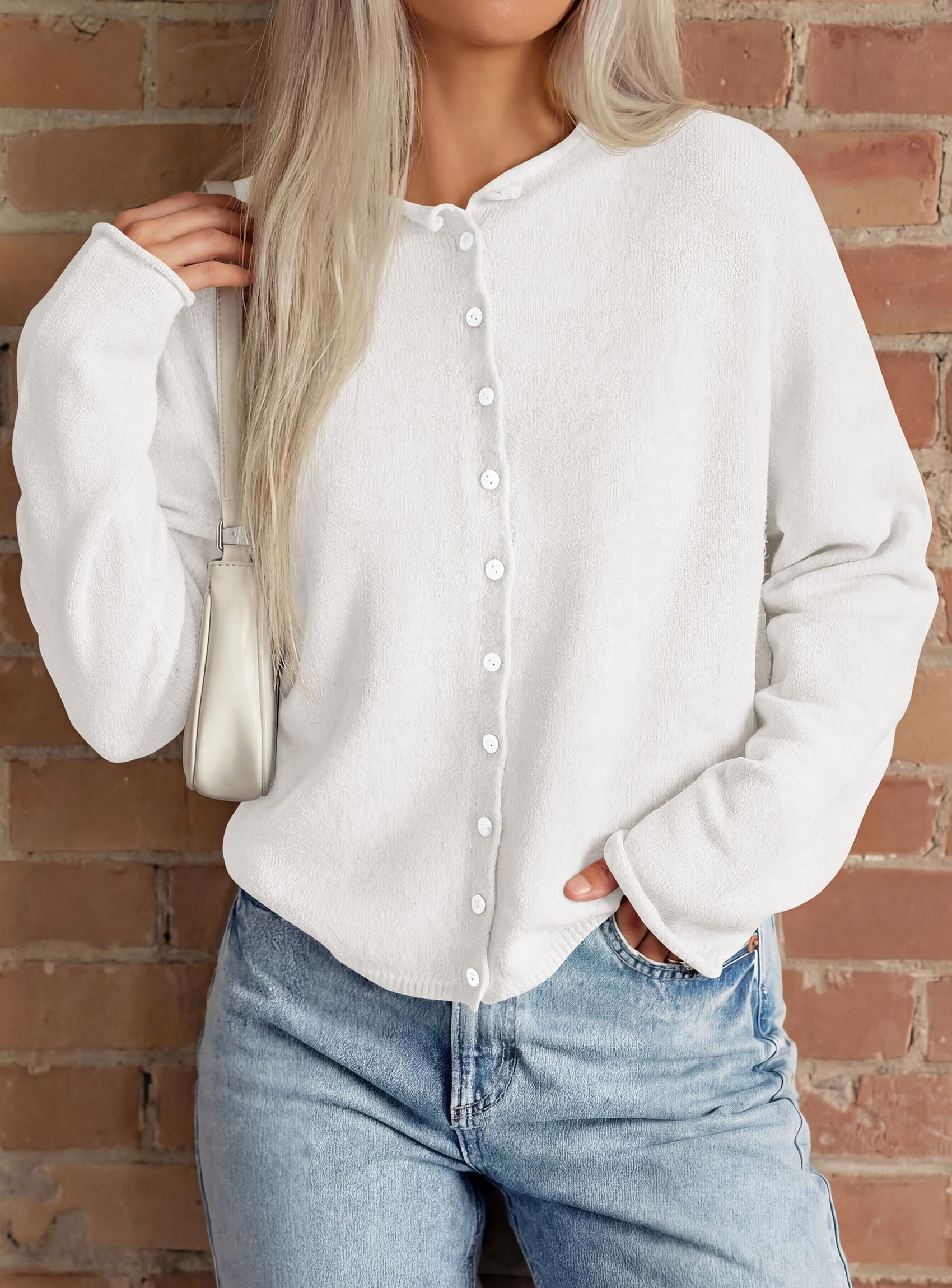 Button Up Cardigan for Women Knit Oversized Fall Sweaters