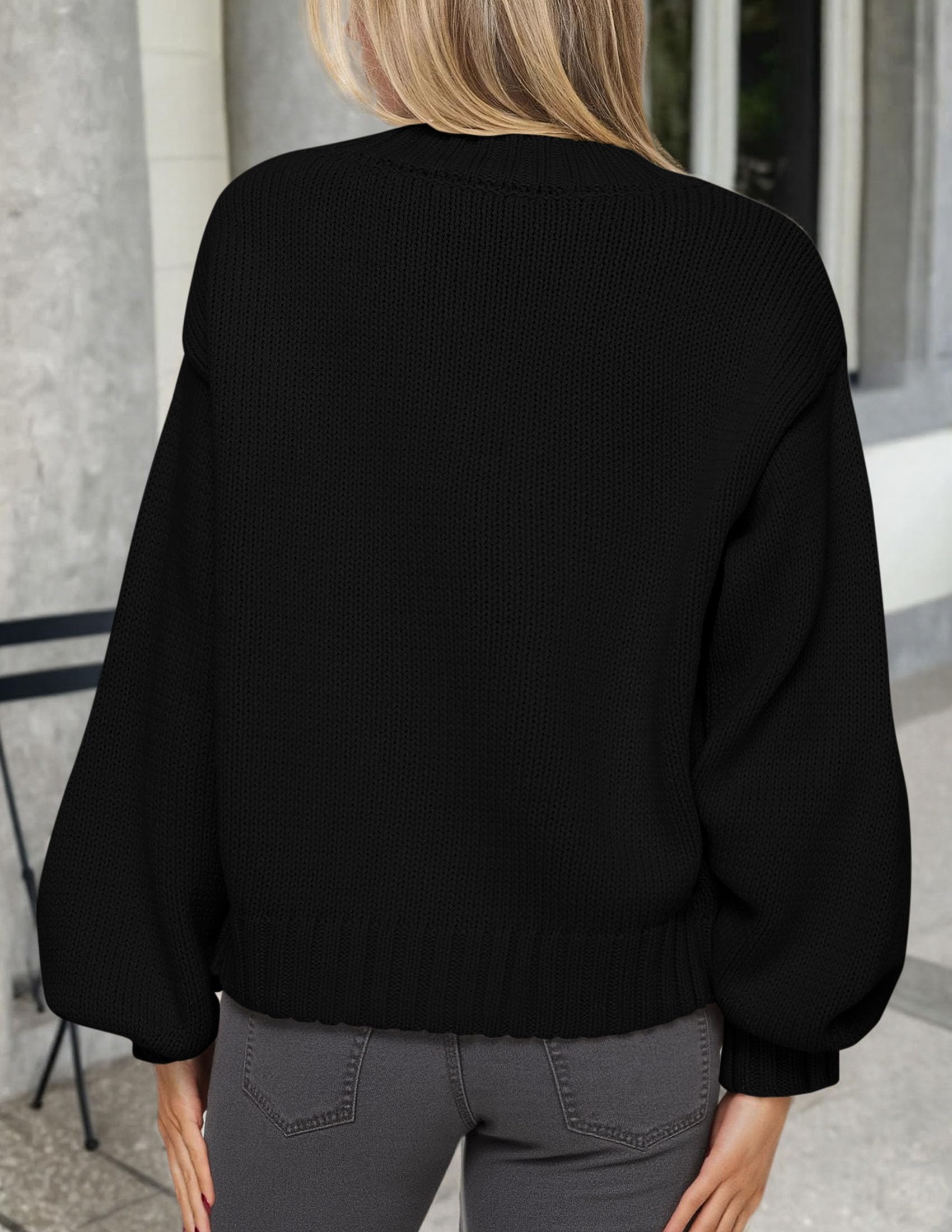 Women's Winter Chunky Cardigan Sweaters (Black,Small)
