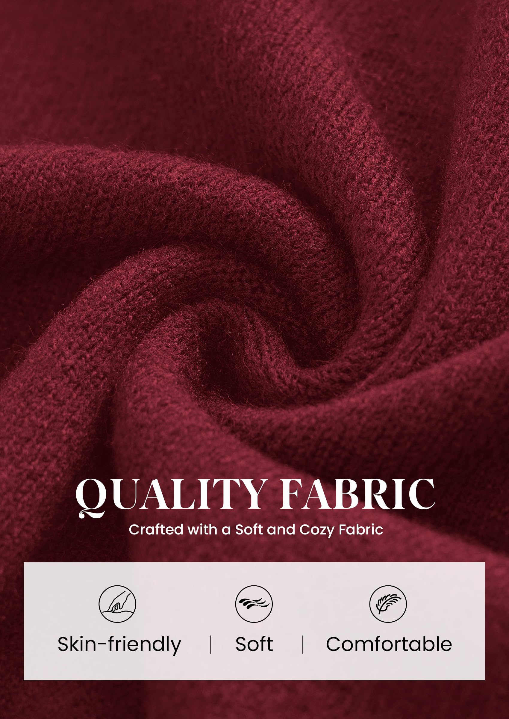Womens Crewneck Fall Sweaters Pullover Tops,Wine Red,S
