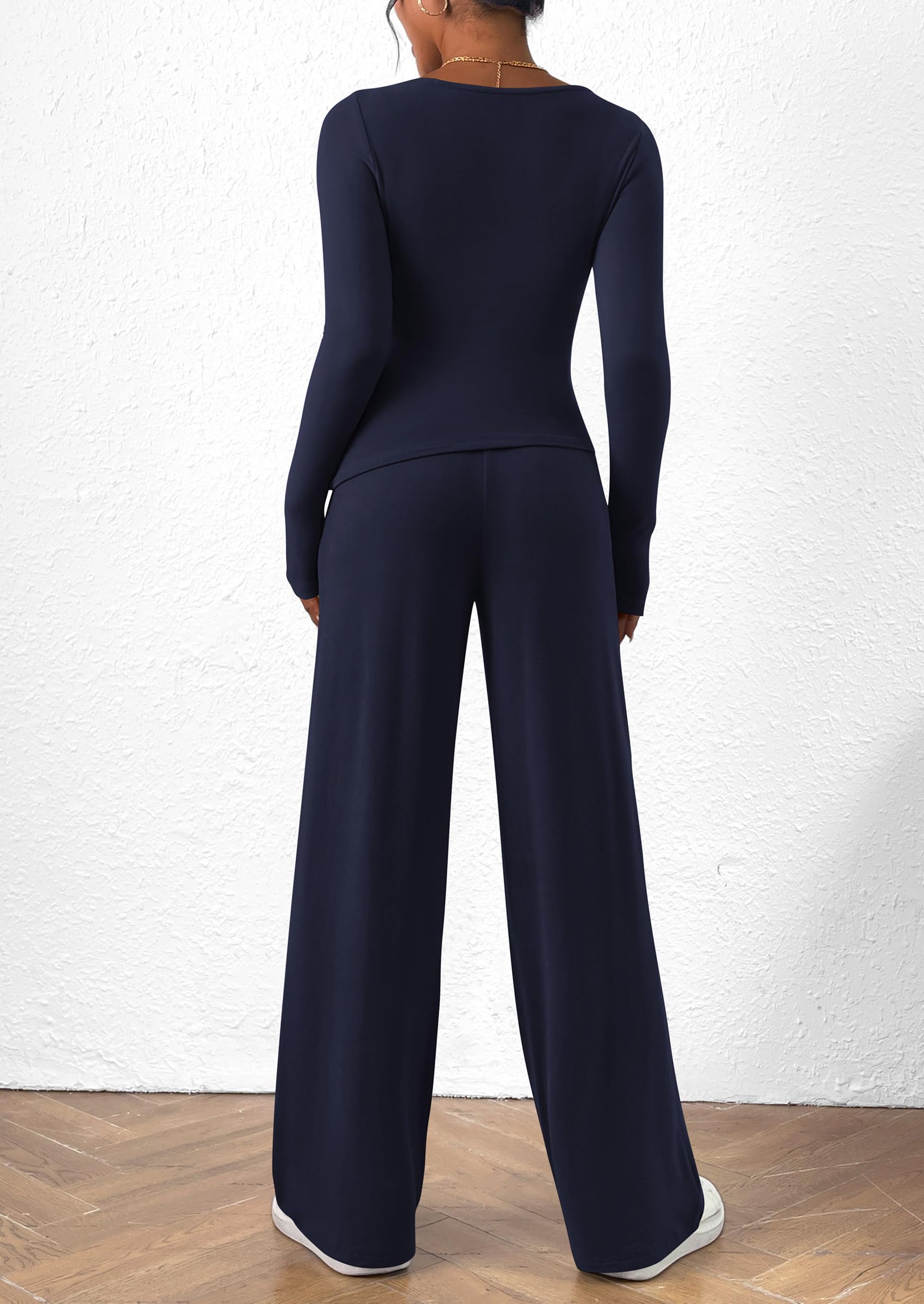 Women's 2 Piece Lounge Sets Airport Outfits(Navy,XS)