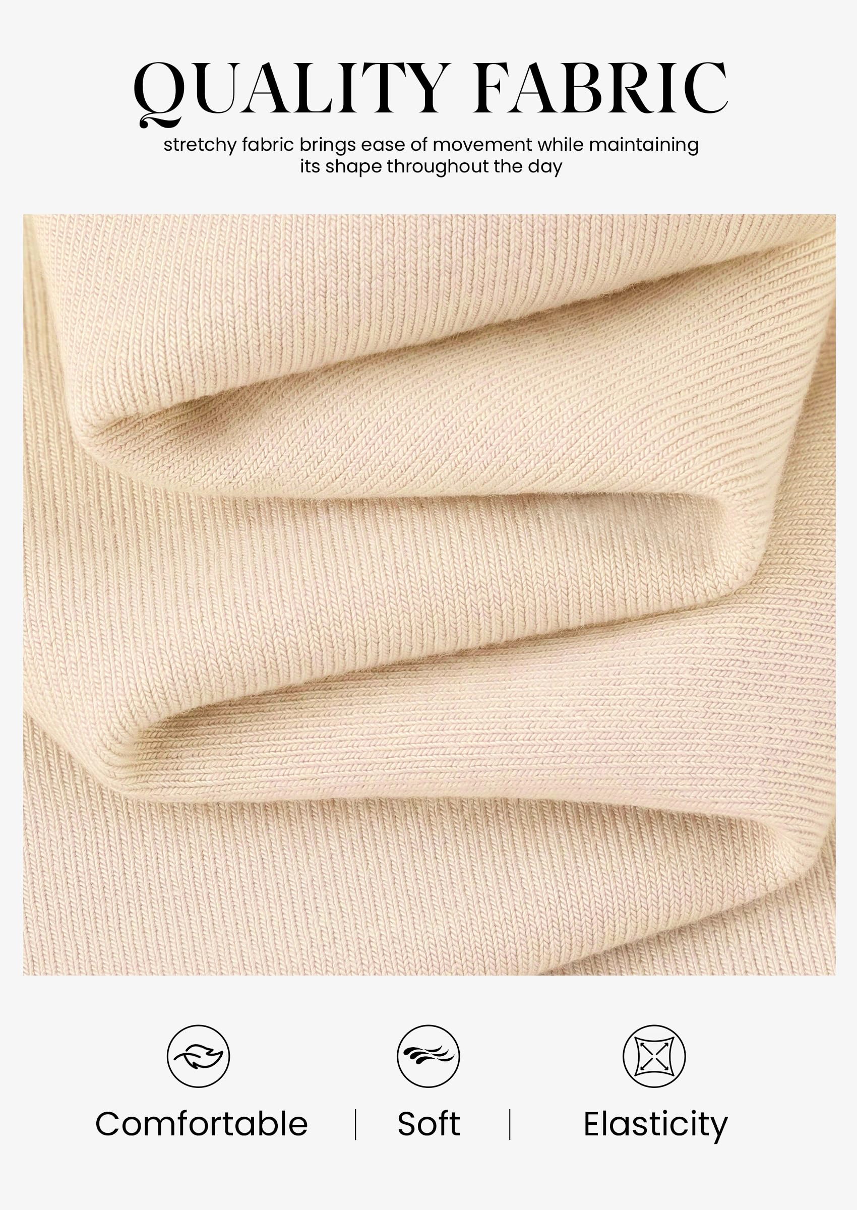 Women's V Neck Long Sleeve Bodysuits Tops (Beige,XS)
