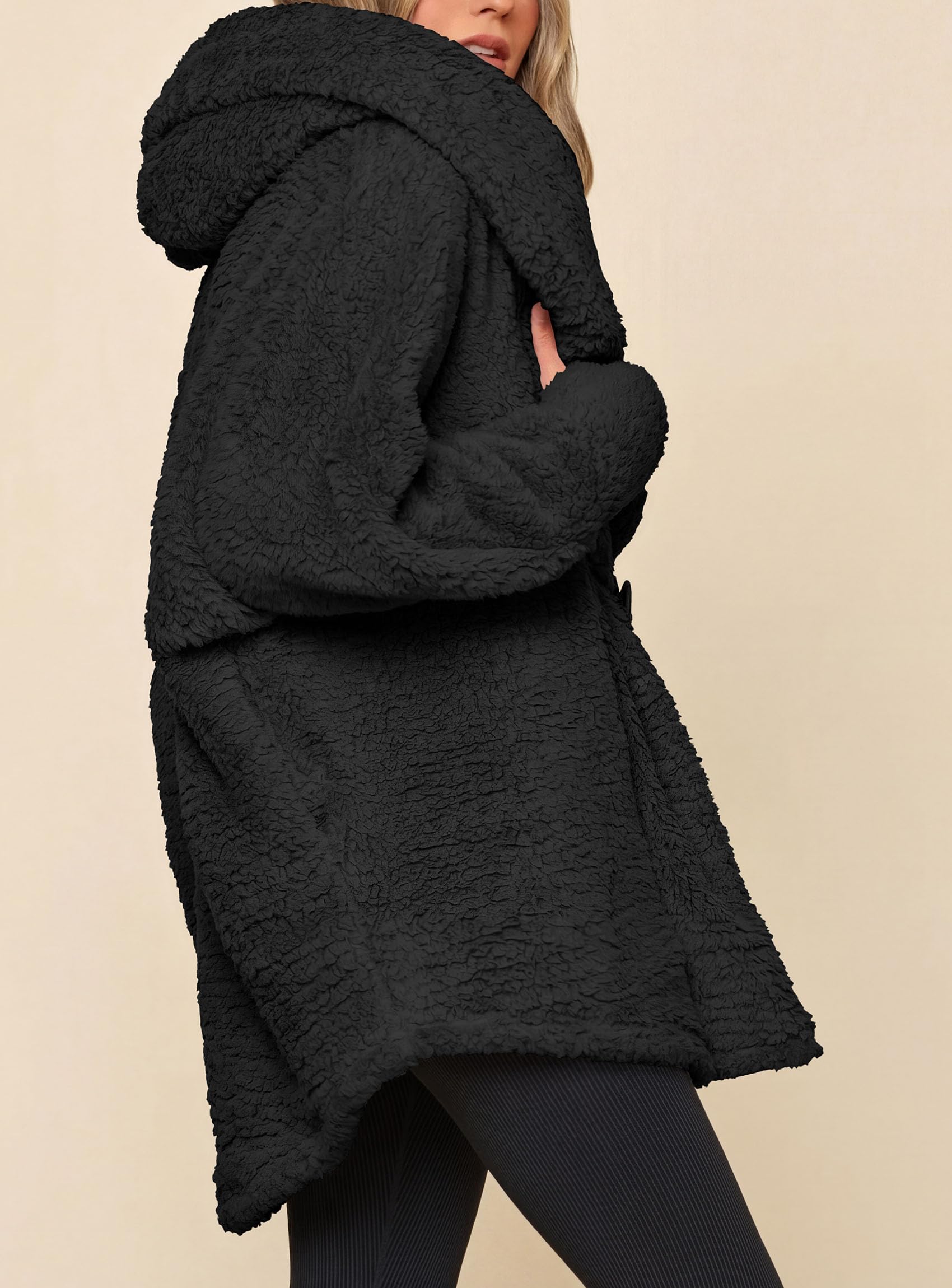 Women's Winter Warm Coats Hooded Faux Fur Sherpa Jacket