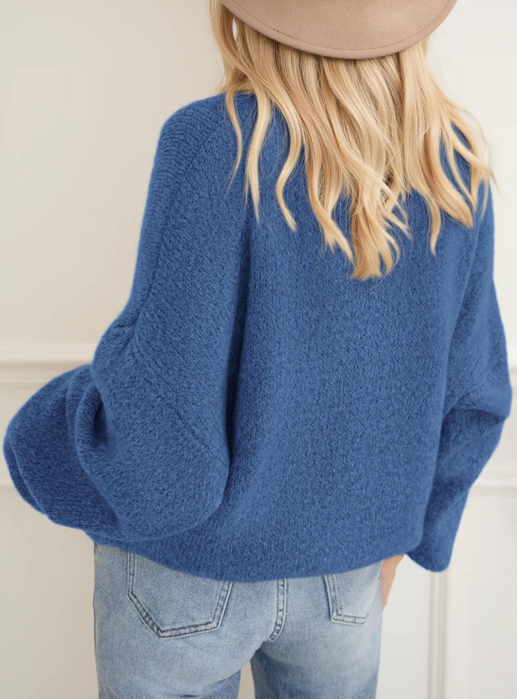 Women's Fall Oversized Holiday Sweaters (Blue,S)