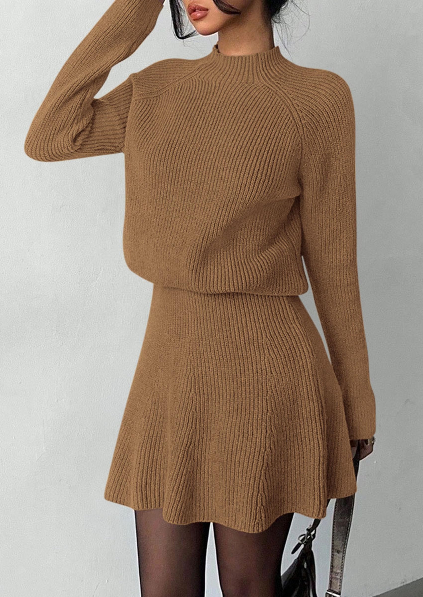 Women's Fall 2 Piece Outfits Matching Sweater Skirt Sets
