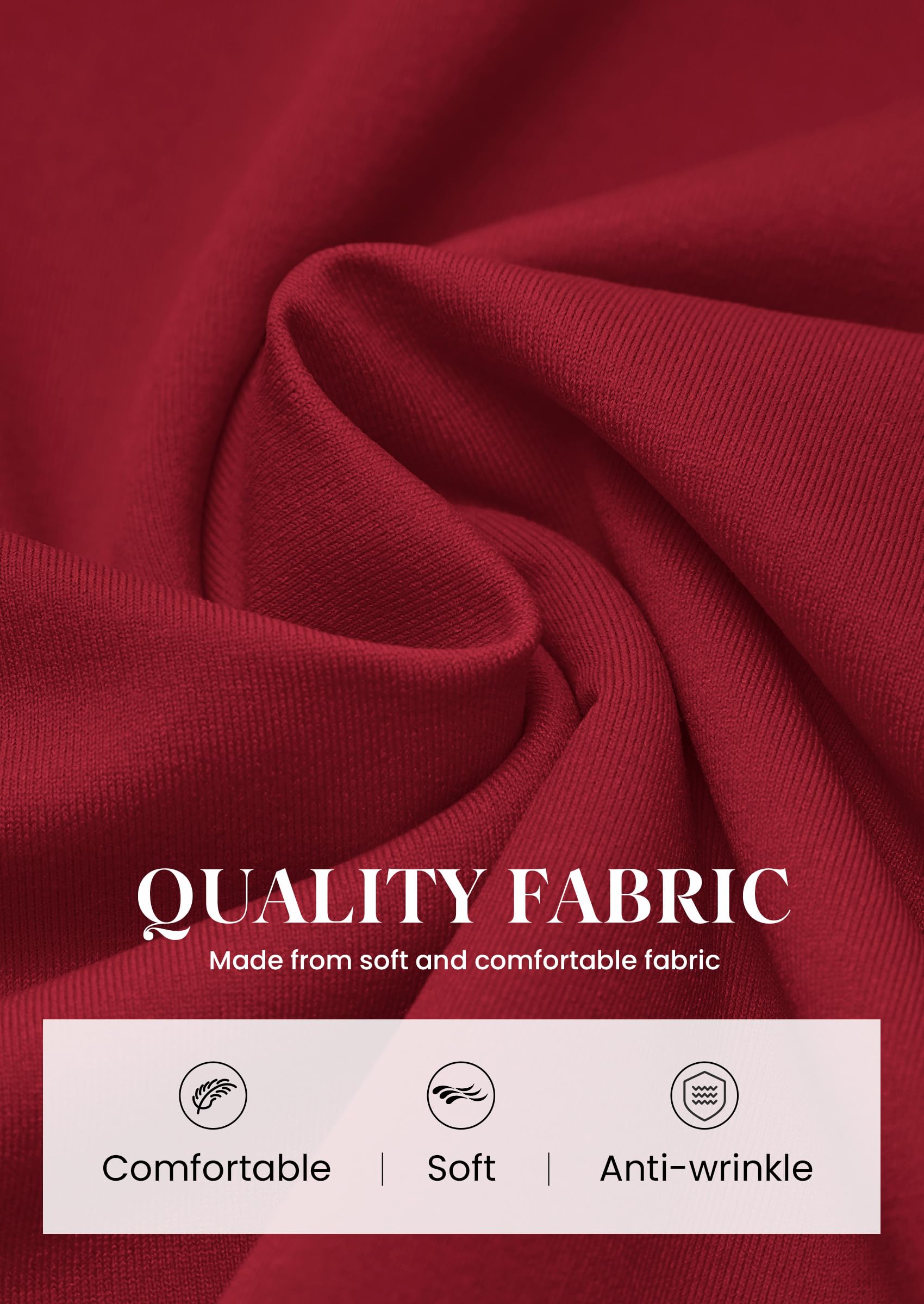 Womens Fit and Flare Crewneck Long Sleeve Mini Dress Wine Red