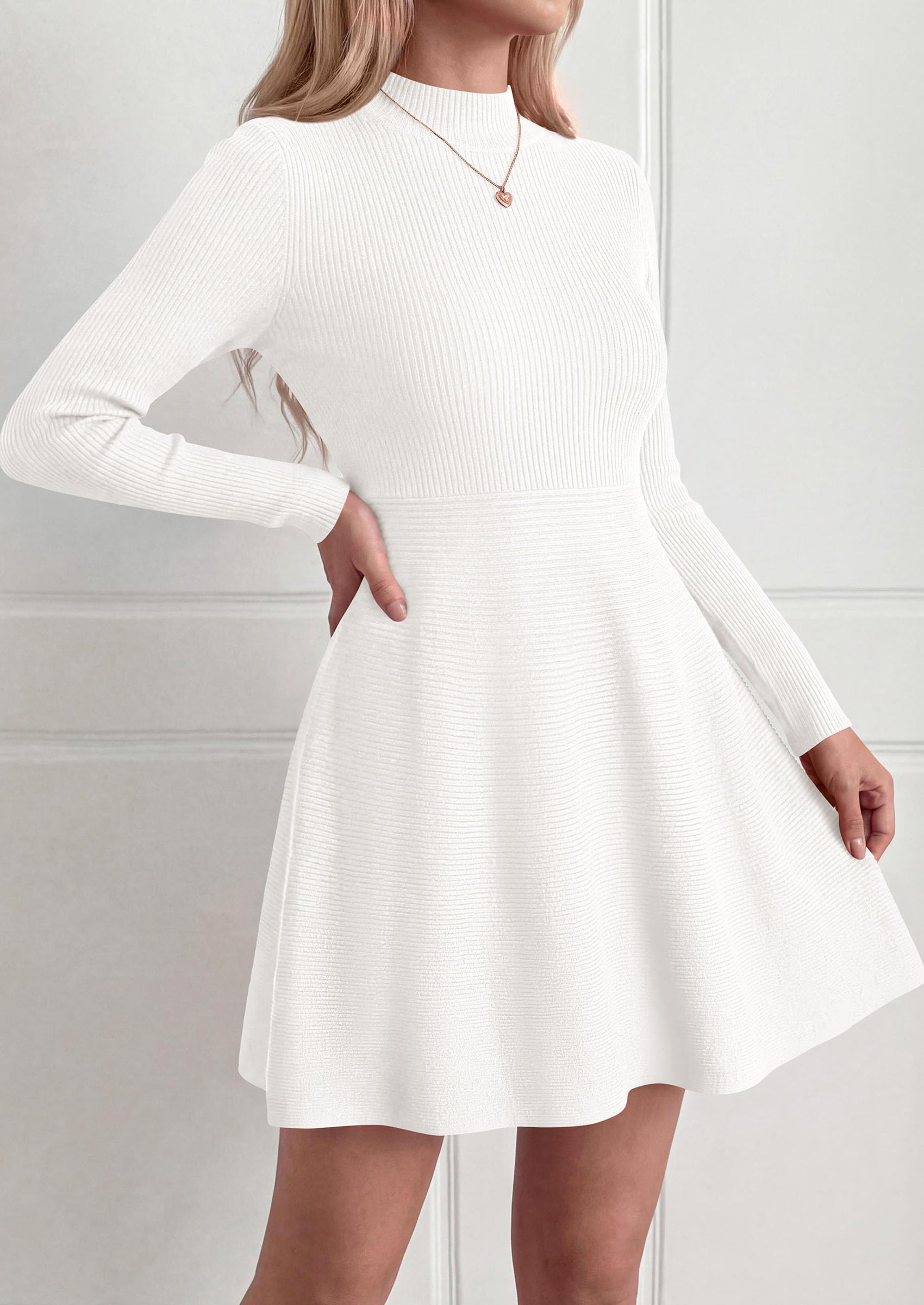 Women's Knit A Line Short Sweater Dress for Fall Wedding Guest