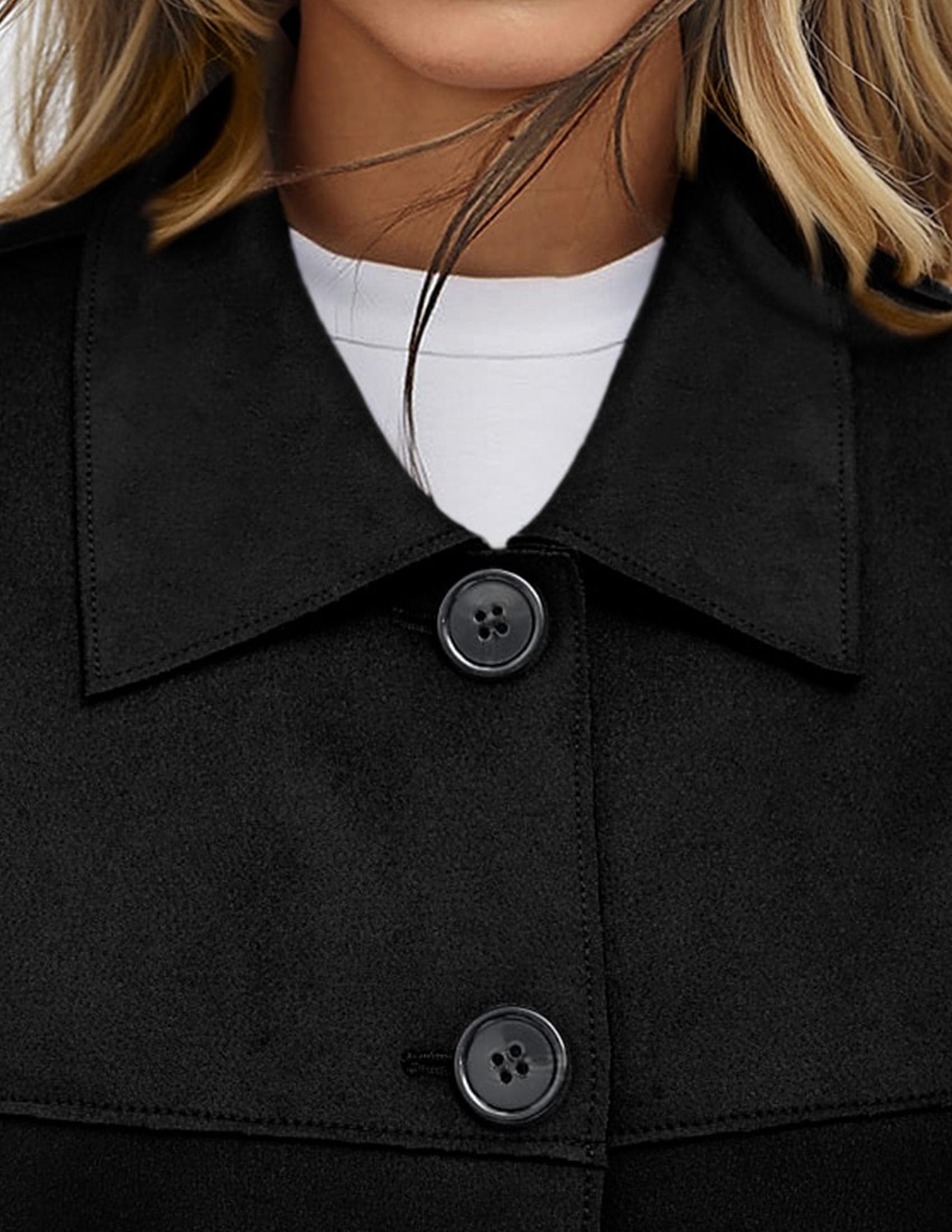 Women's Faux Suede Shacket Jackets Lightweight Cropped Coats