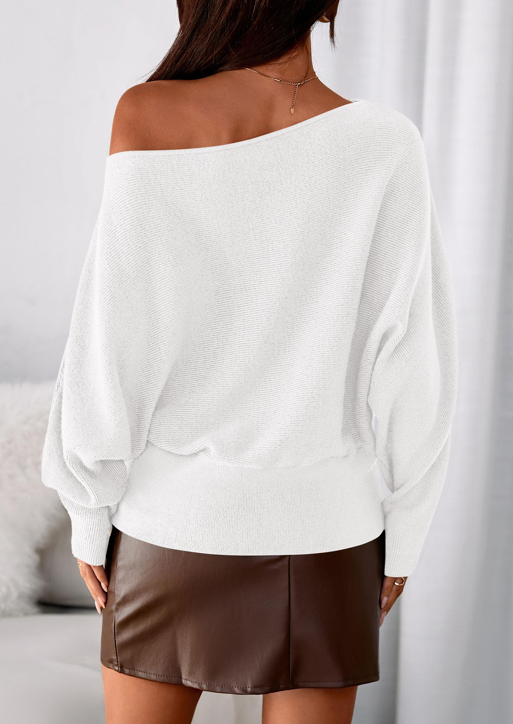 Women's Off the Shoulder Sweater Trendy Fall Going Out Tops