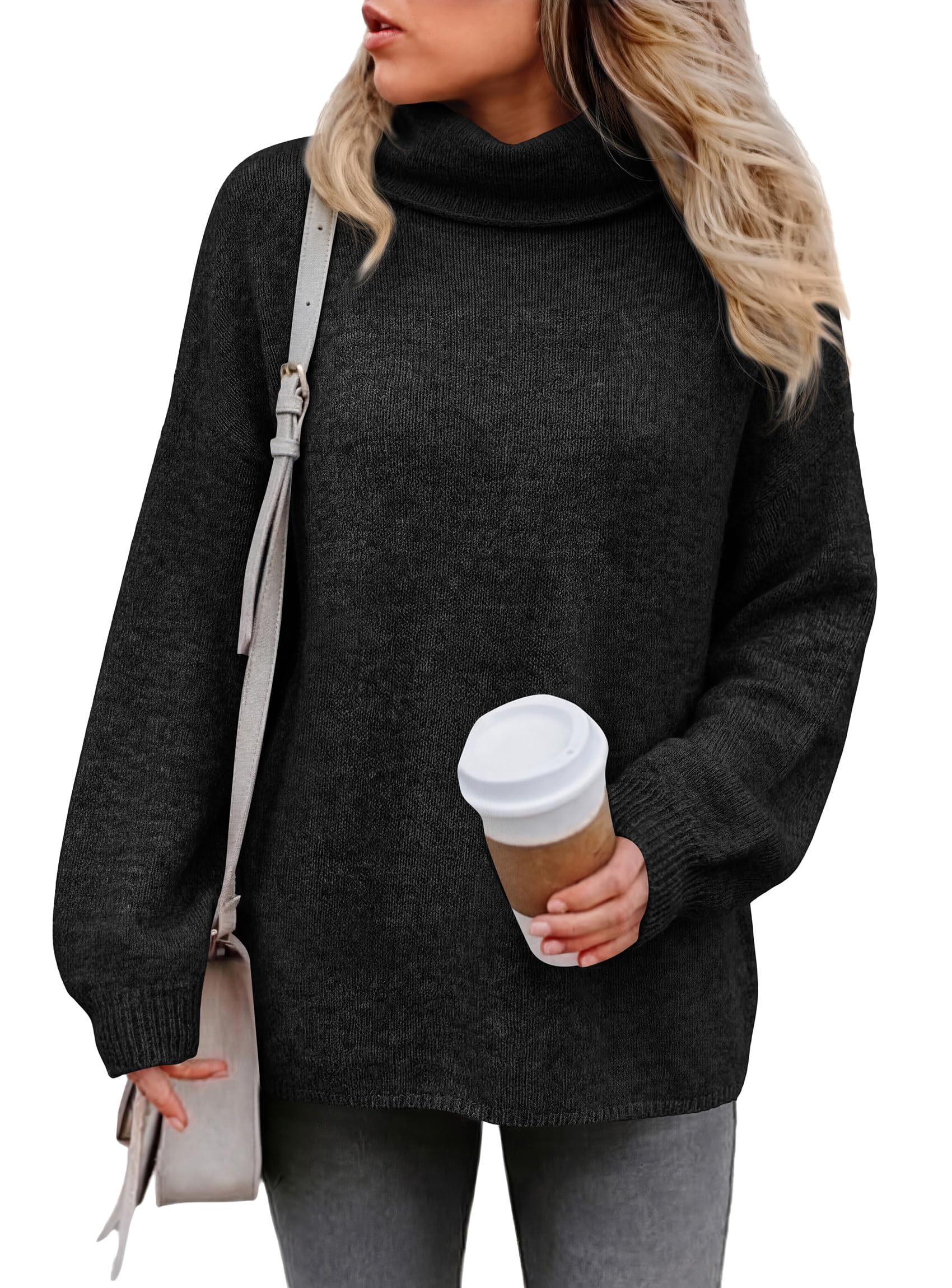 Women's Winter Turtleneck Sweaters Oversized Warm Pullover