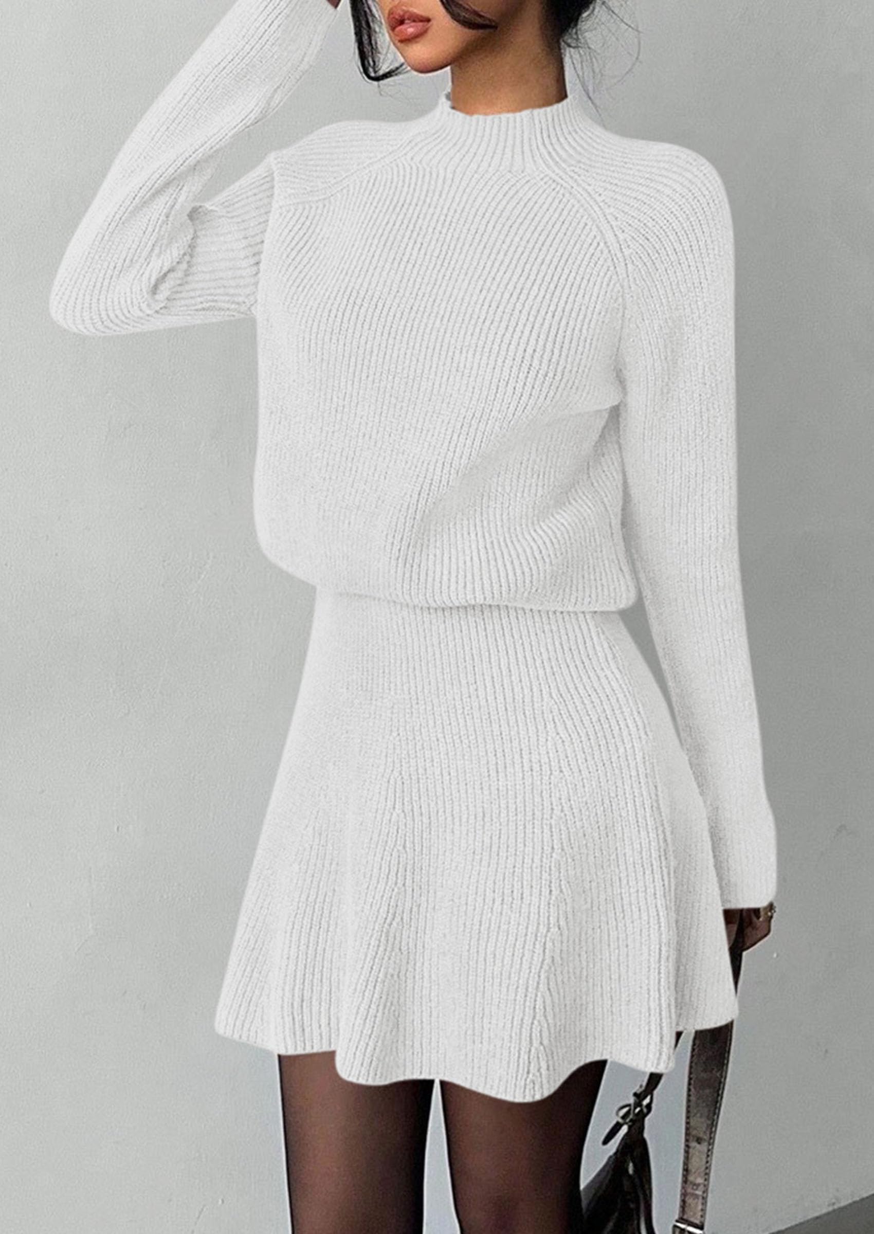 Women's Fall 2 Piece Outfits Matching Sweater Skirt Sets