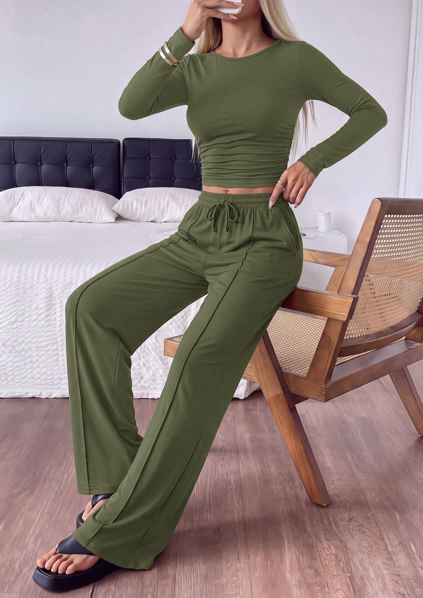 Womens 2 Piece Lounge Sets Fall Fashion Airport Travel Outfits