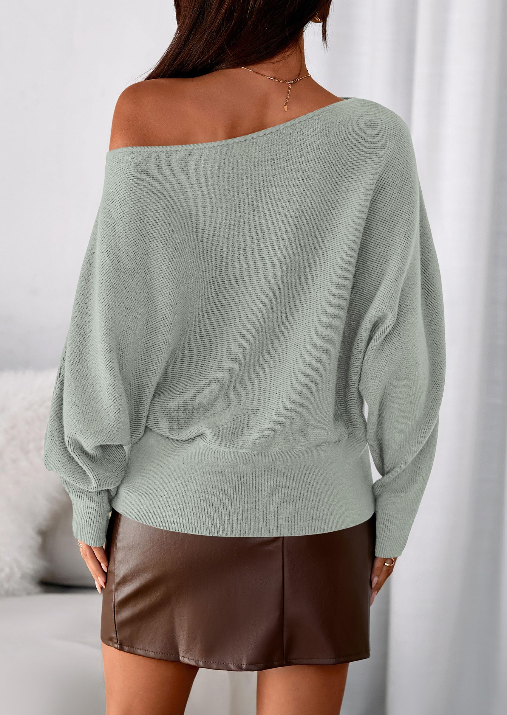 Women's Off the Shoulder Sweater Trendy Fall Going Out Tops