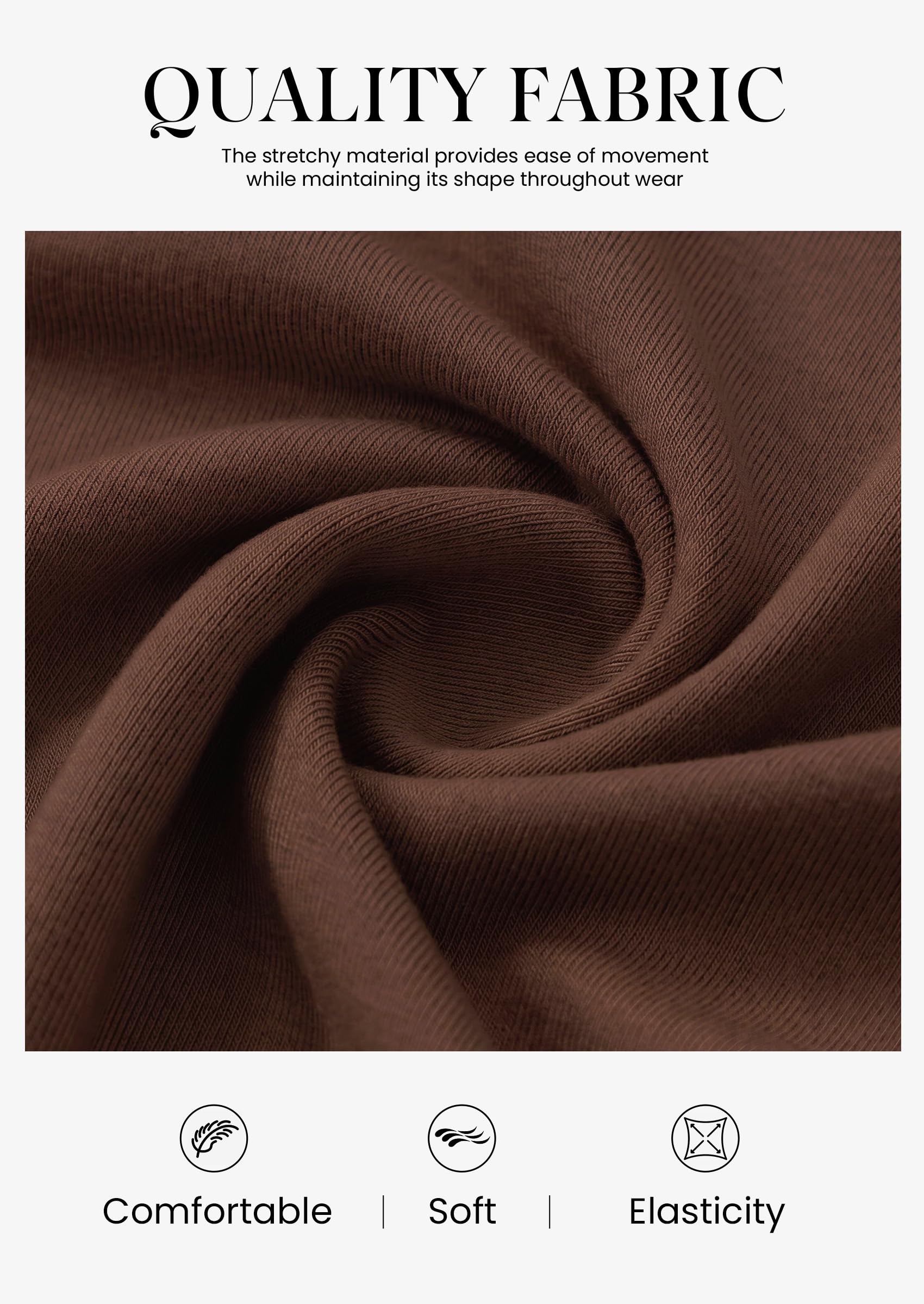 Women's Cowl Neck Long Sleeve Shirts (Brown,M)
