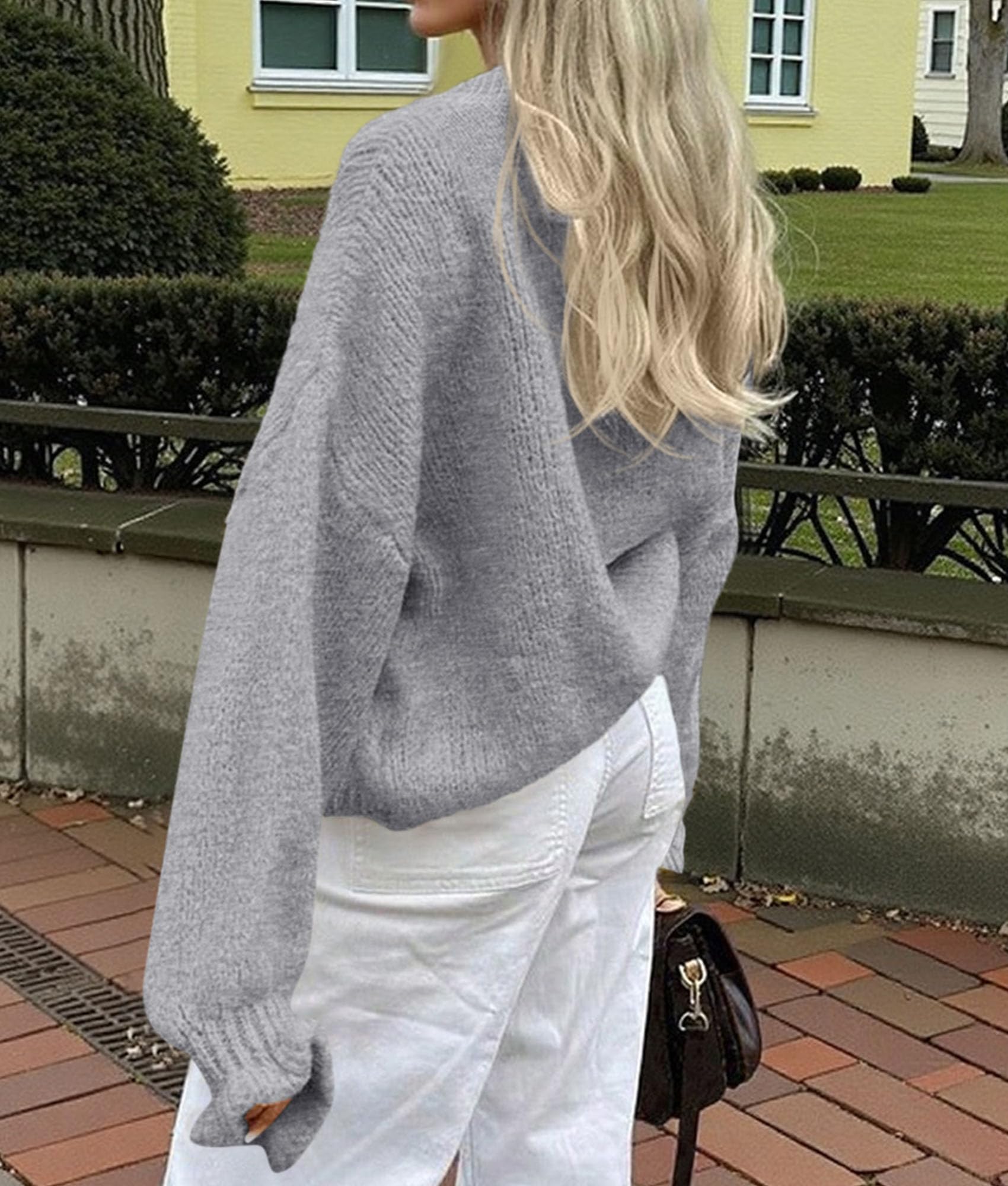 Womens Long Sleeve Chunky Knit Cardigan Sweaters,Grey,S
