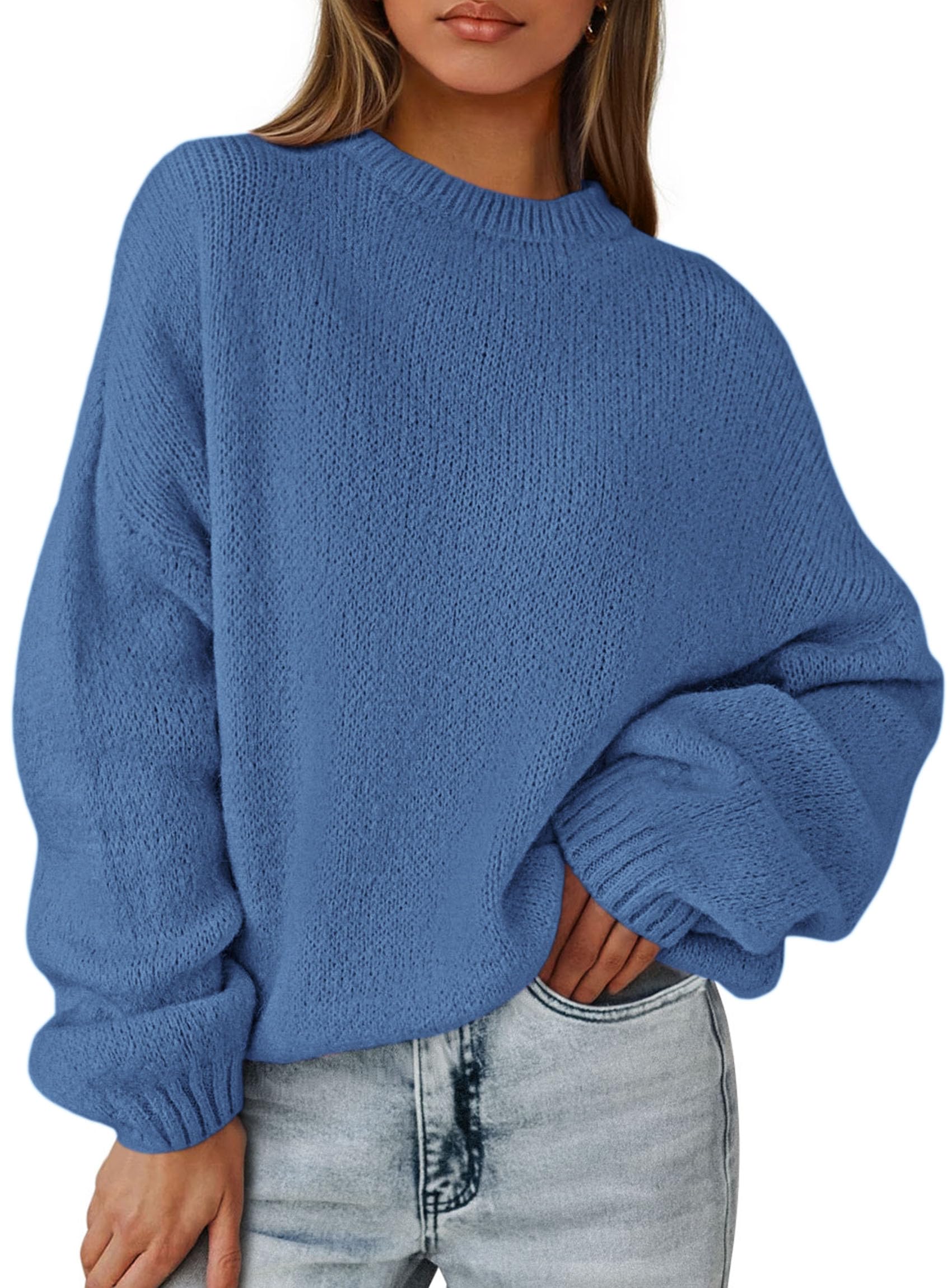 Women's Fall Oversized Holiday Sweaters (Blue,S)