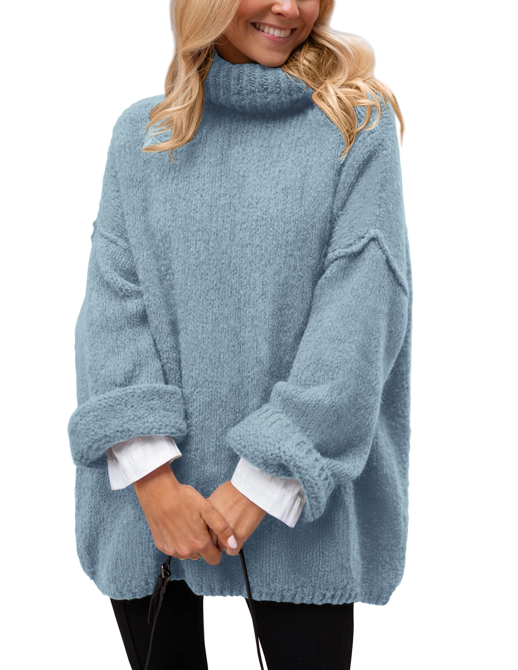 Women's Cozy Chunky Knit Oversized Fall Turtleneck Sweaters