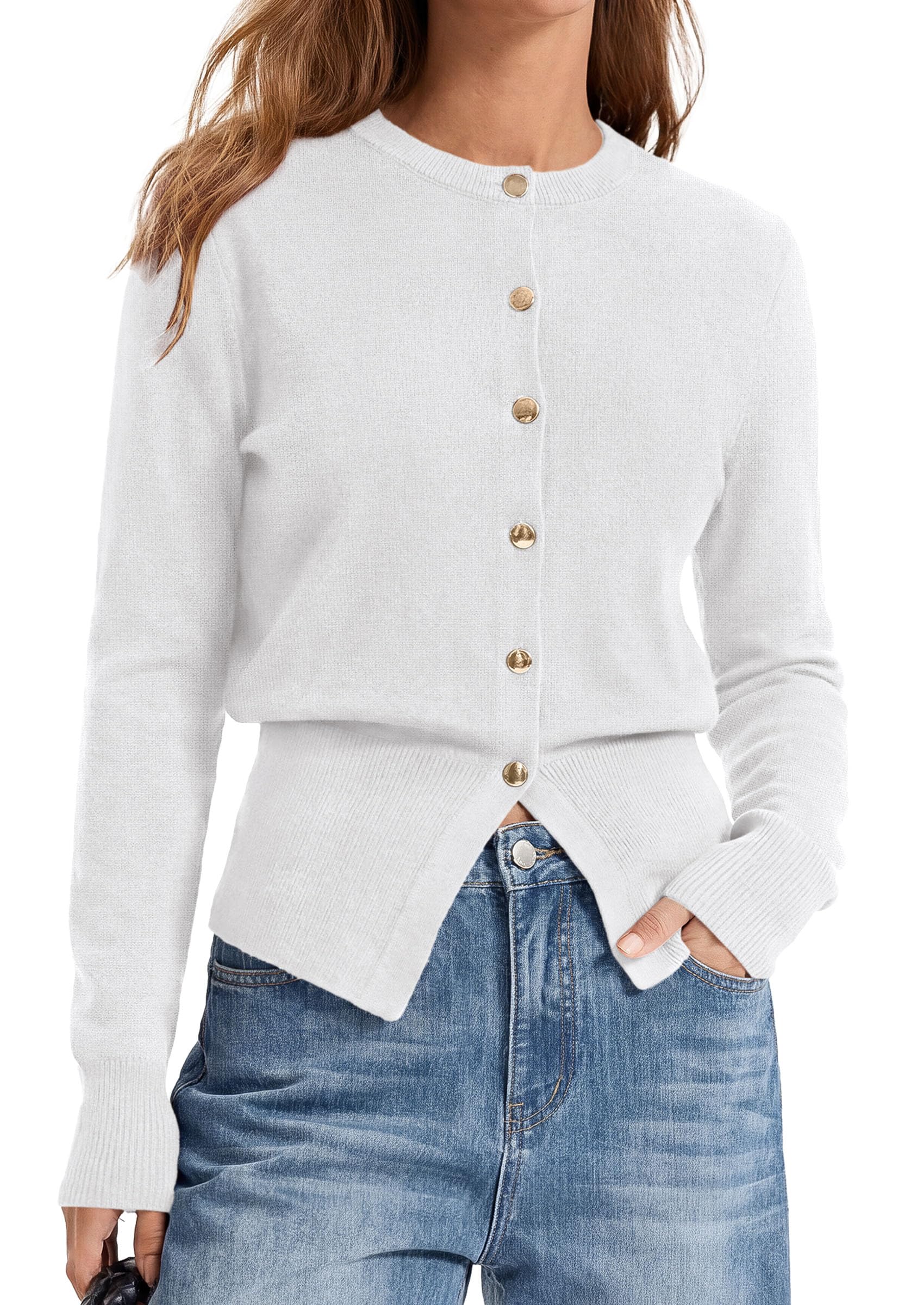 Womens Fall Fashion Knit Cardigan Sweaters Cinched Waist Tops