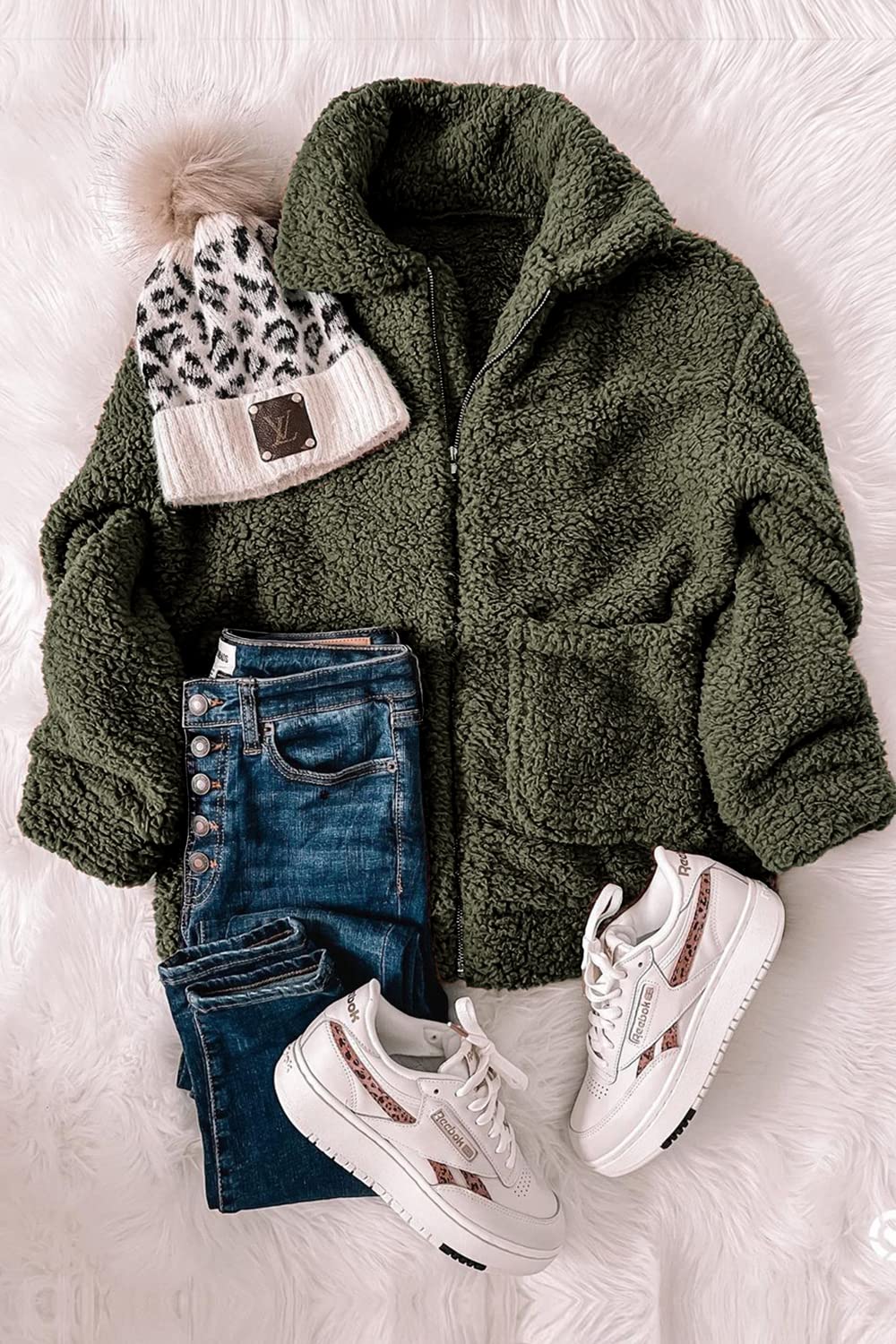 Oversized Sherpa Fleece Jacket Women's Winter Coats Outerwear
