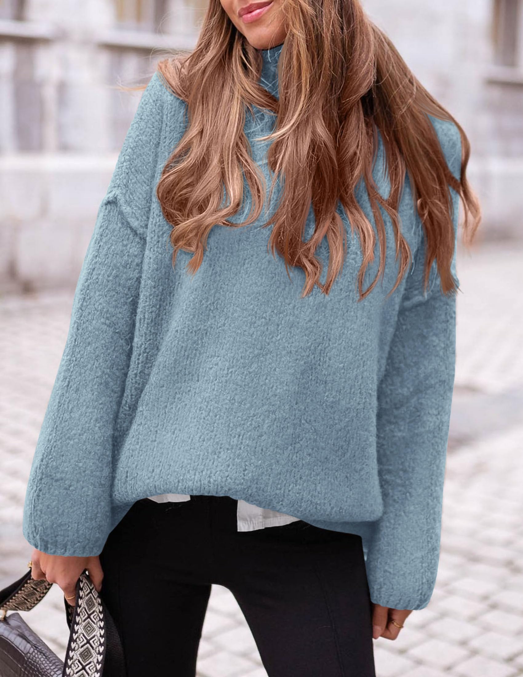 Women's Cozy Chunky Knit Oversized Fall Turtleneck Sweaters