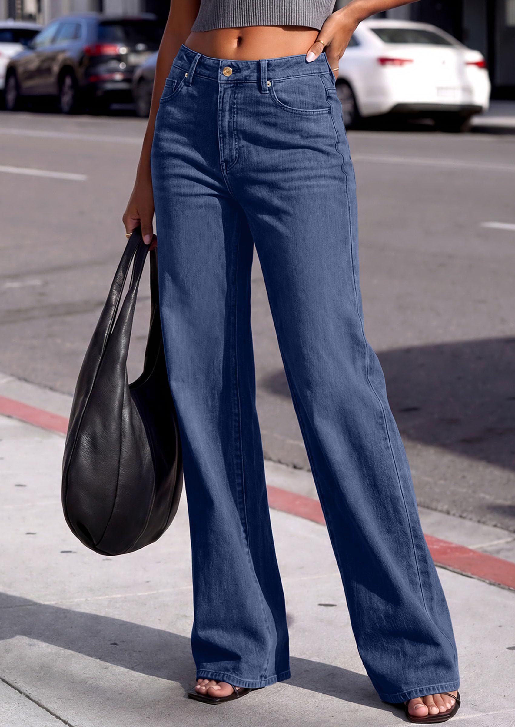 Women's Jeans Stretchy High Waisted Denim Pants,Deep Blue,10