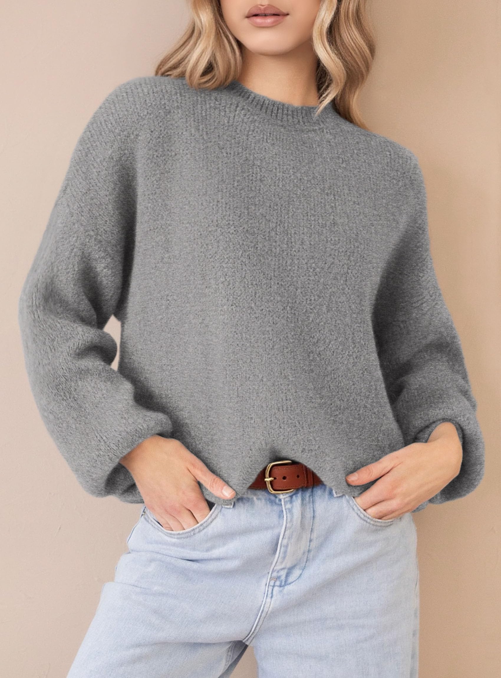 Women's Fall Oversized Holiday Sweaters (Grey,S)