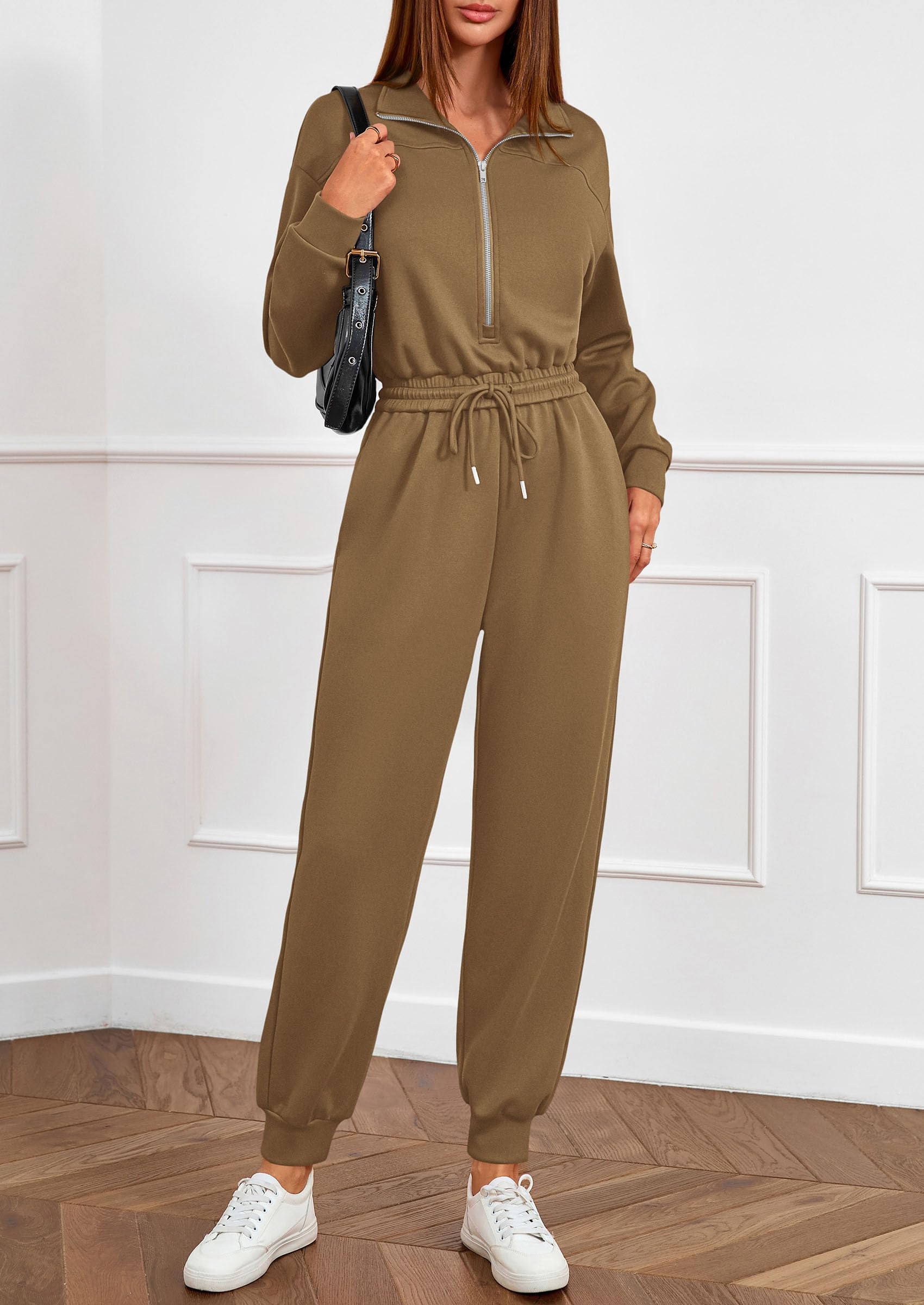 Long Sleeve Jumpsuits for Women Fall One Piece Travel Outfits