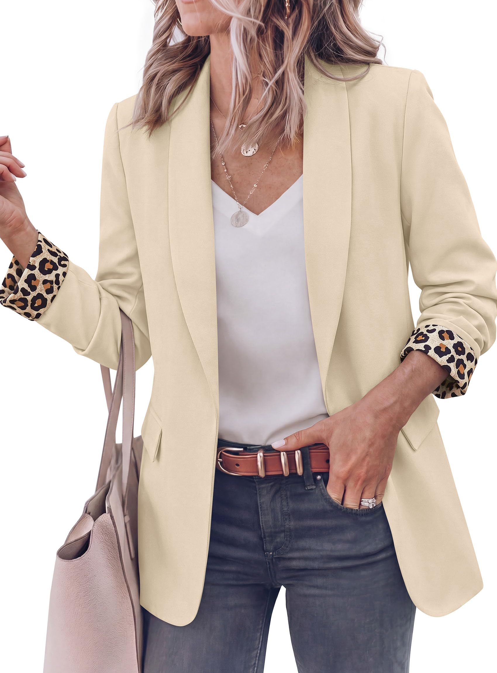 Blazers for Women Business Casual Open Front Lapel Suit Jacket