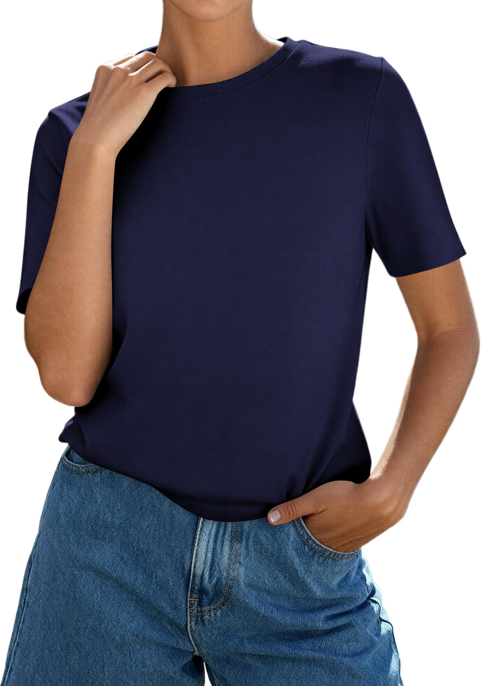 Women's Short Sleeve Cotton Tops Summer Casual T-Shirt 2026