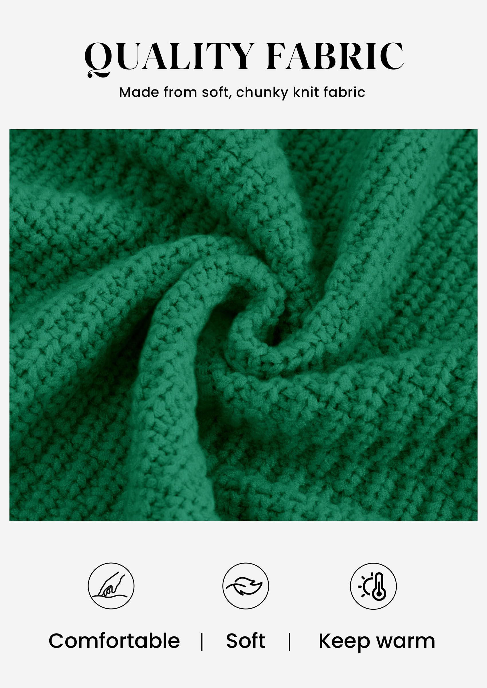 Women's Fall Cardigan Open Front Chunky Sweaters Green S