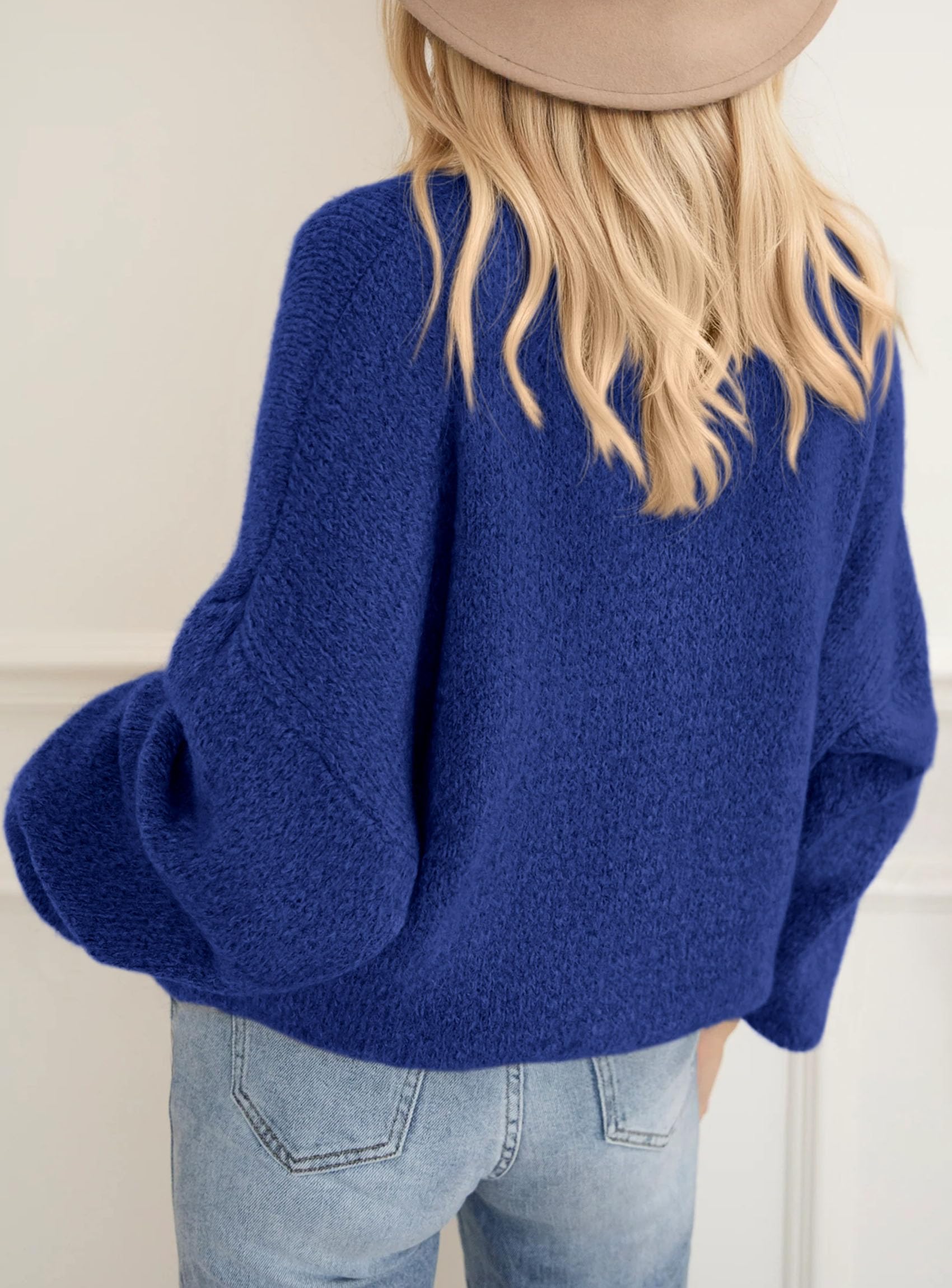 Women's Fall Oversized Holiday Sweaters (Royal Blue,S)