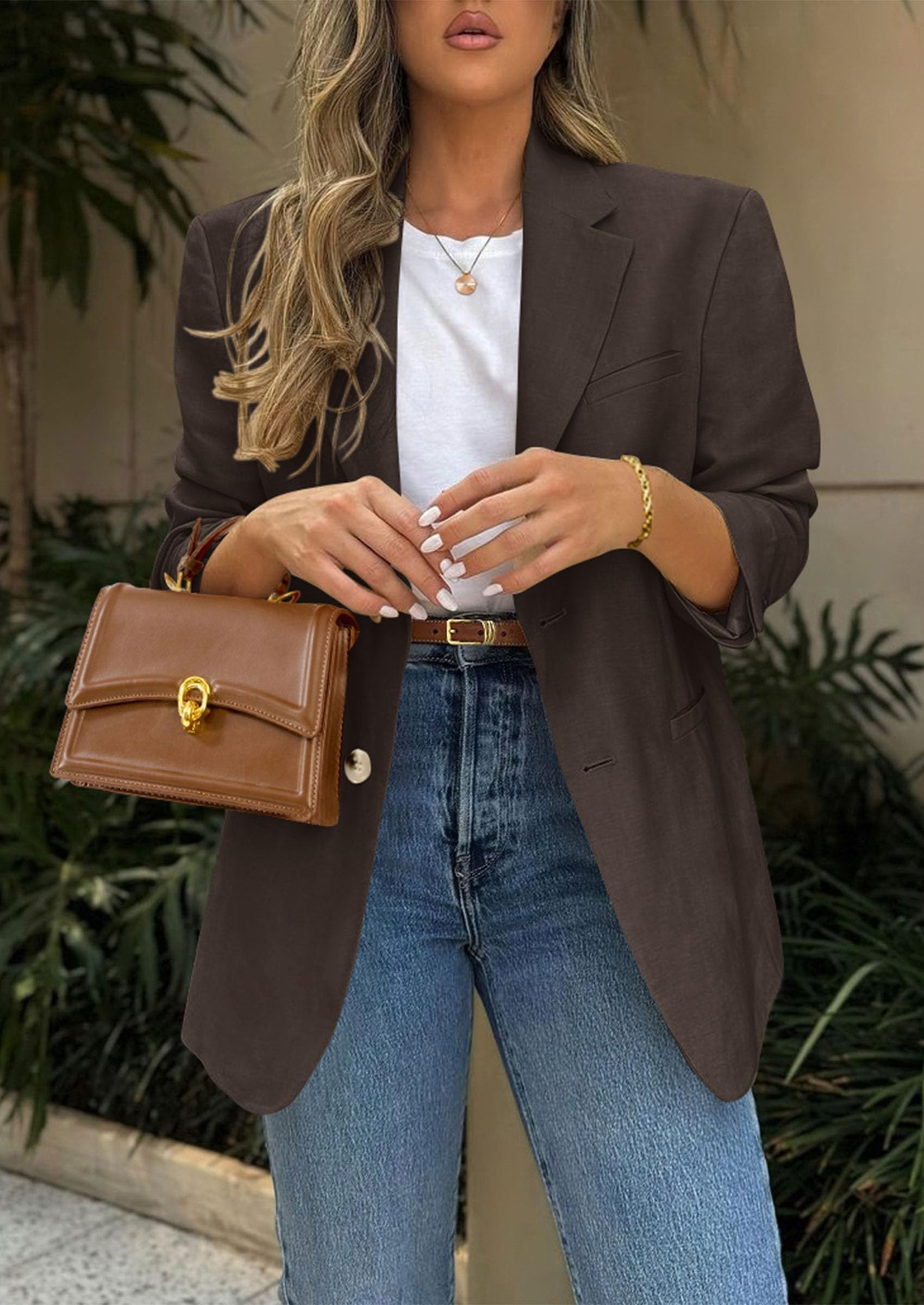 2026 Blazers for Women Business Casual,Coffee,XS