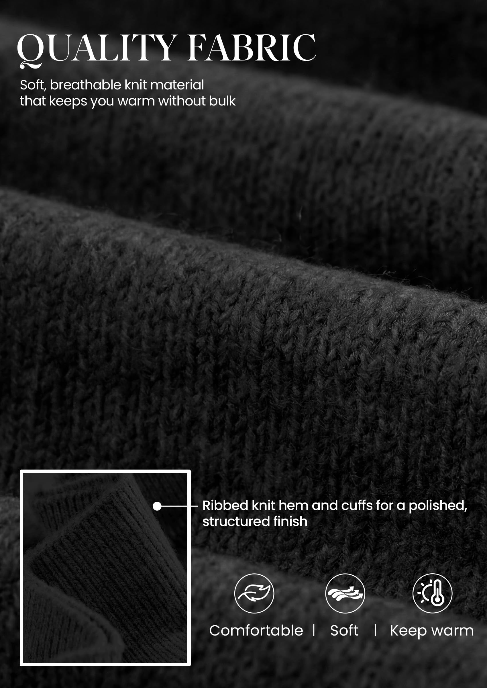 V Neck Wrap Sweaters for Women Fall Outifts Pullover Black,S